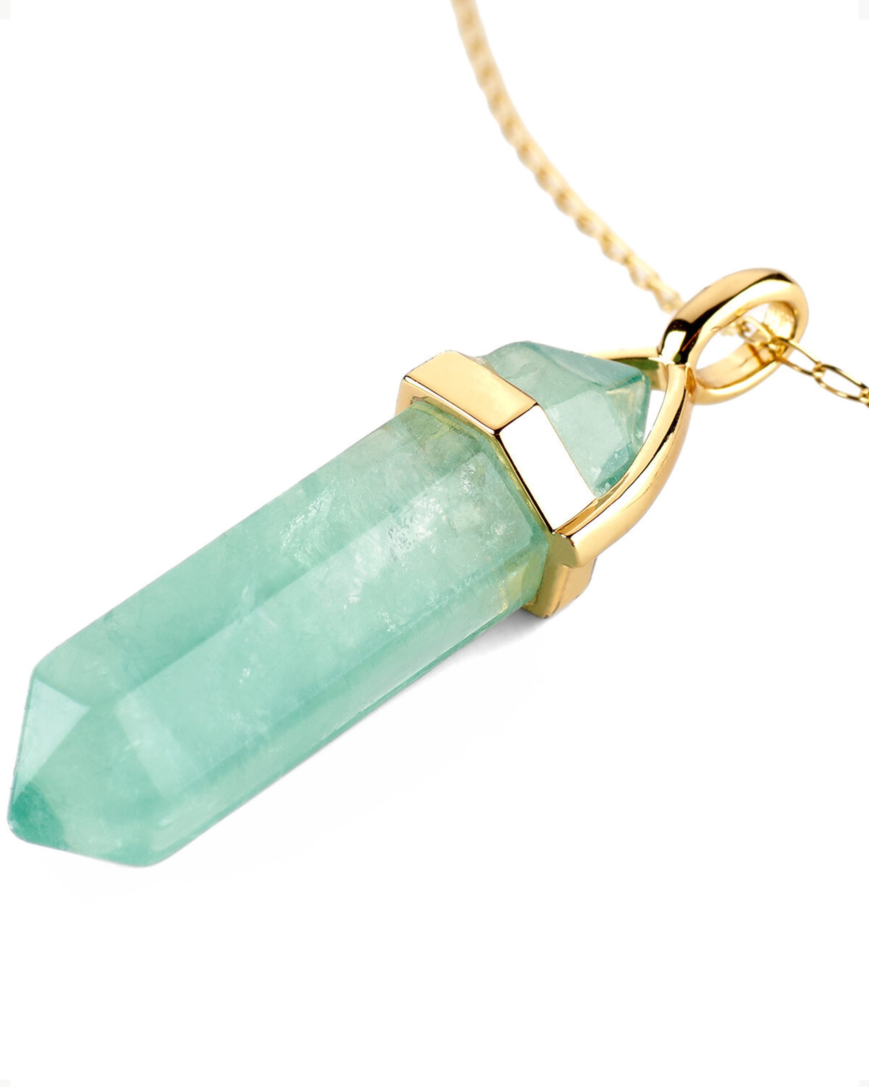 LAVISA Kette mit Anhänger Edelstein Halskette Obelisk gold Naturstein Krist günstig online kaufen