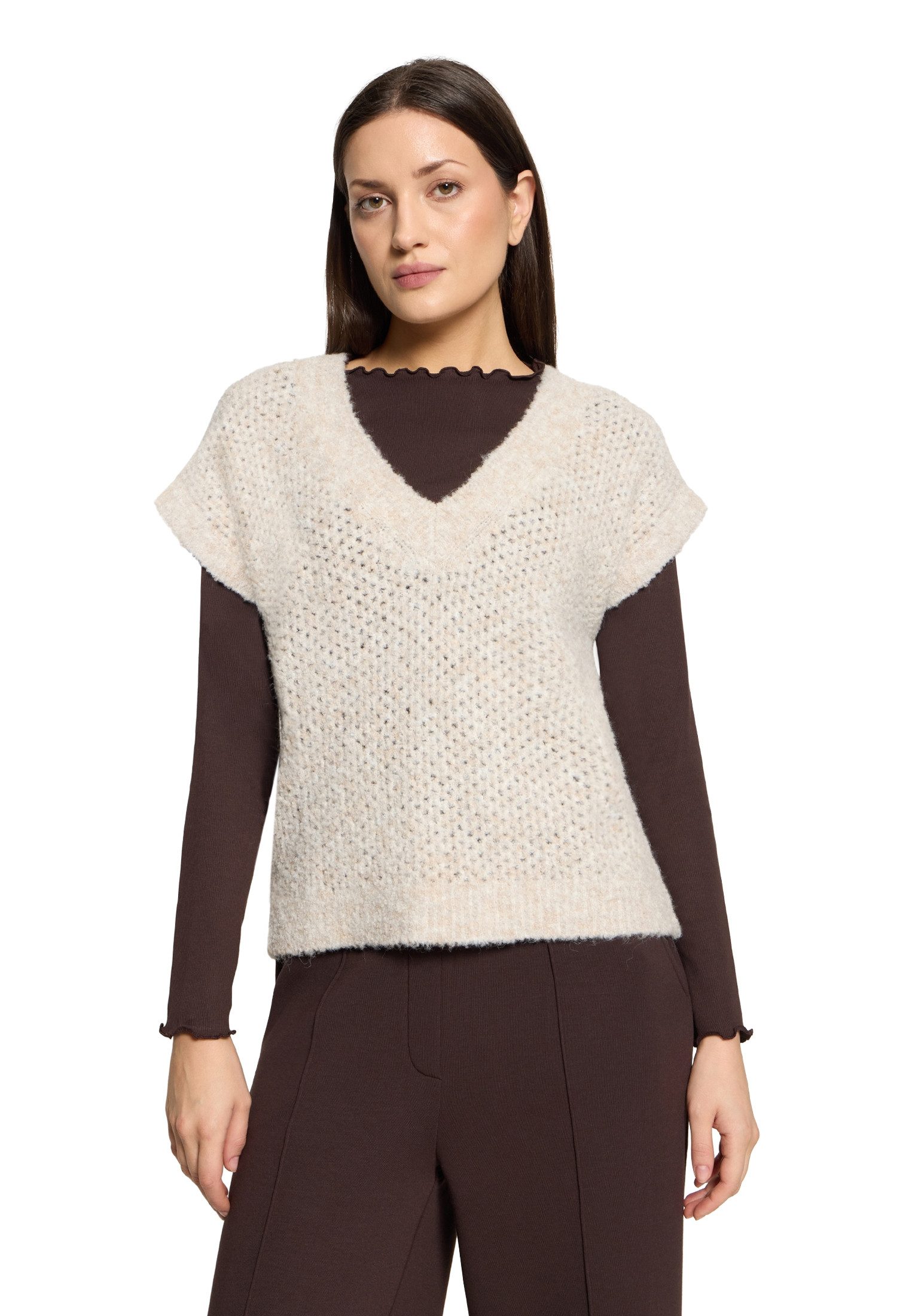 Cartoon Stricktop Damen mit V-Ausschnitt