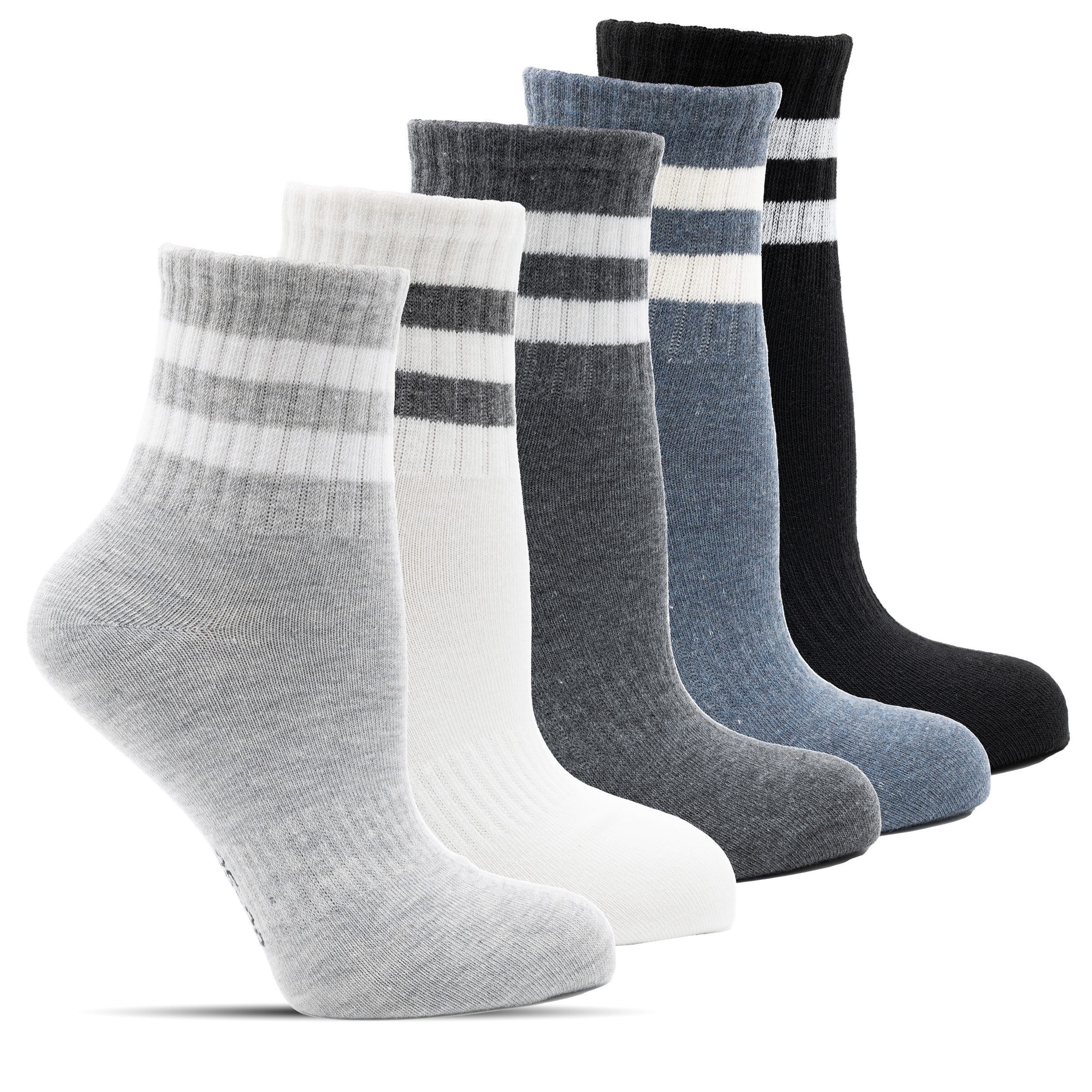 Socked Kurzsocken Quartersocken Herren + Damen (10-Paar) – bunte Farbmischung, bequem & pflegeleicht – ideal für Sport & Alltag