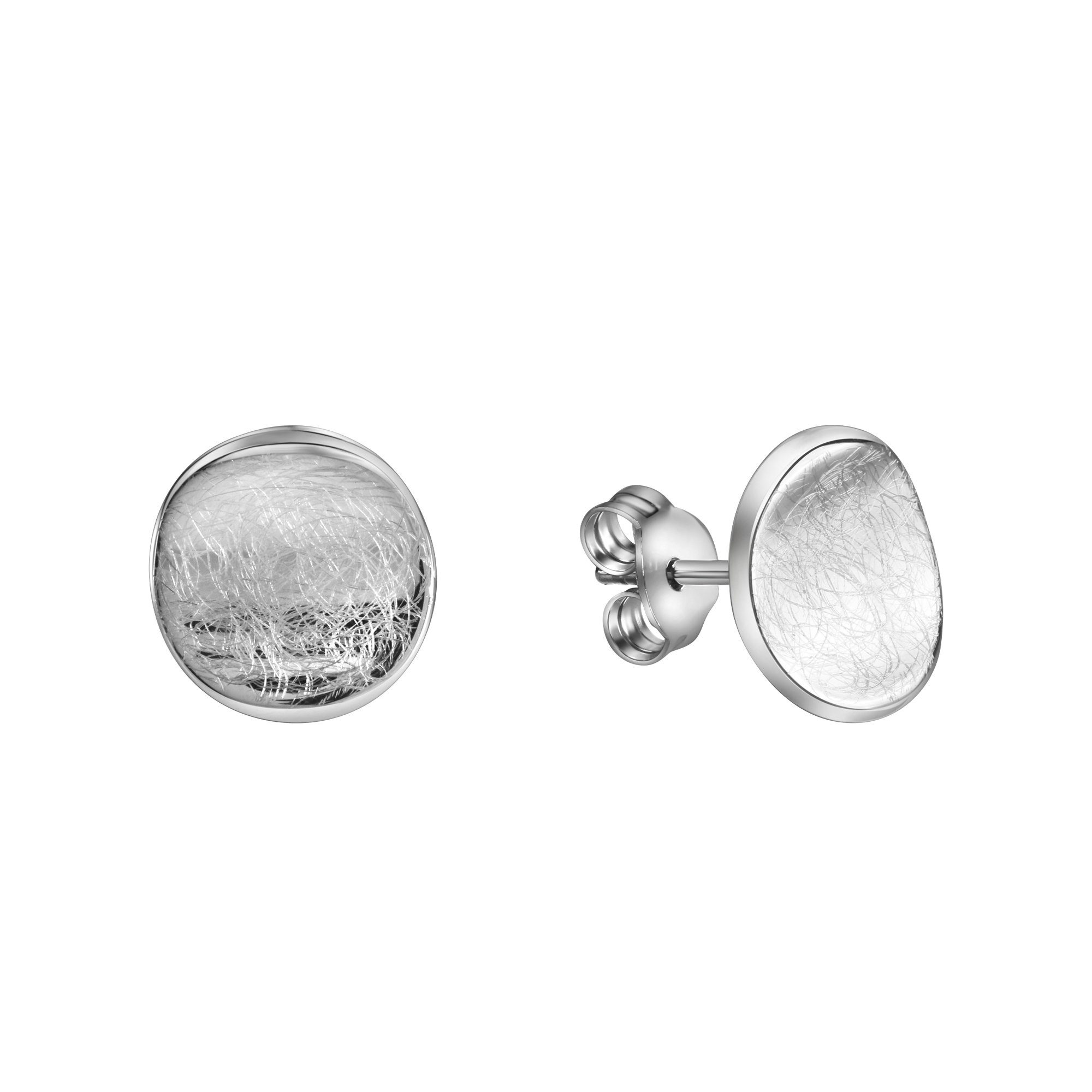 Creolen Ohrringe 925 Sterling Silber Rhodiniert Und Mattierte