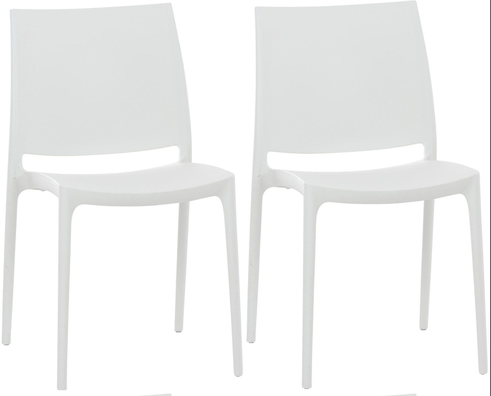 CLP Gartenstuhl Maya (2er Set), Outdoor, Kunststoff, stapelbar