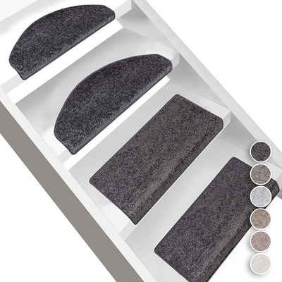 Stufenmatte »Sundae 1A, Erhältlich in vielen Farben & Größen, Treppenschutz«, Floordirekt, Halbrund, Höhe 13,5 mm