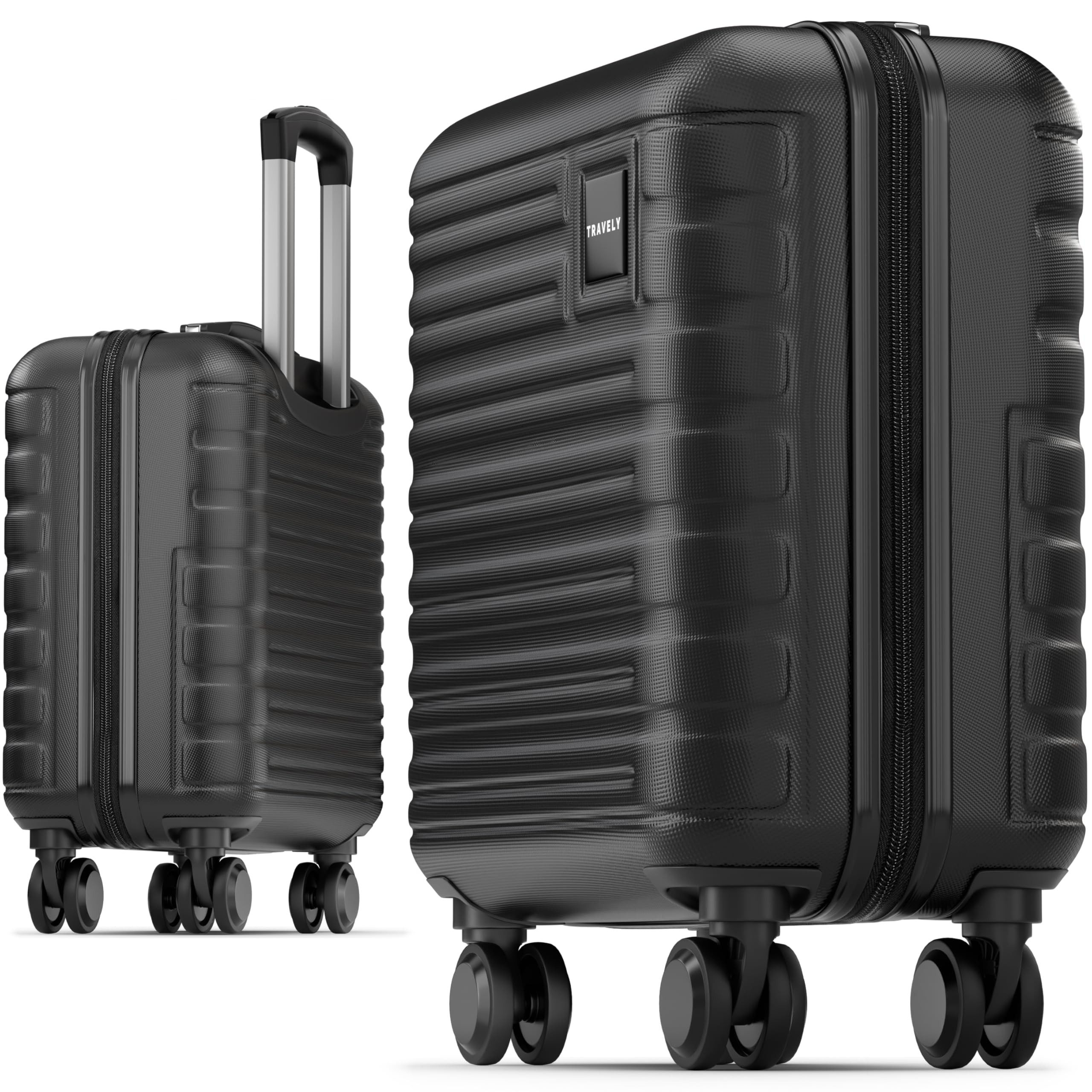 Travely Koffer Polycarbonat Handgepäck Koffer 45x36x20cm - für Easyjet etc, 4 Rollen, Designed in Germany, austauschbare Griffe und Rollen