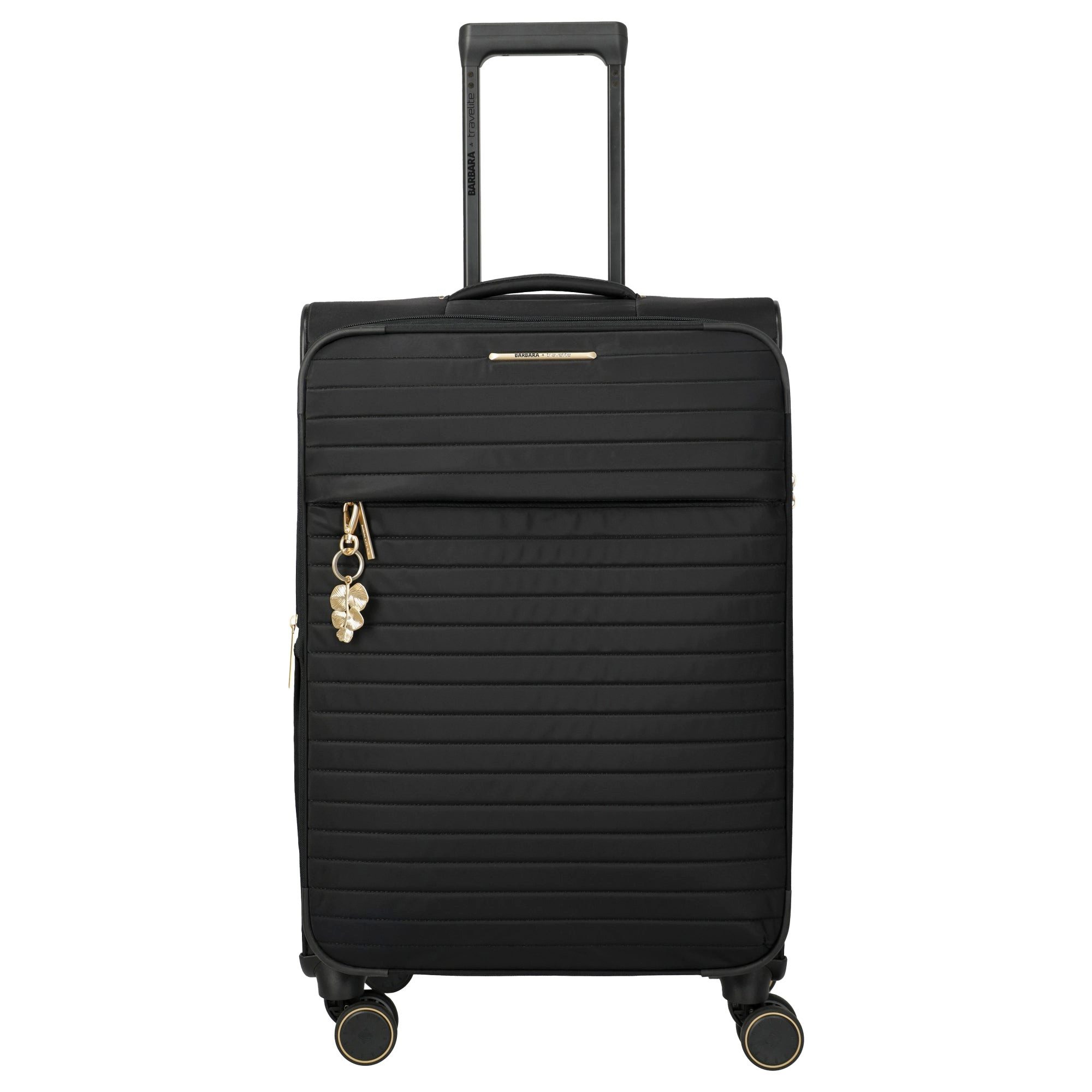 Koffer BARBARA Stepp - 4-Rollen-Trolley M 68 cm erw. (schwarz, 68 cm)