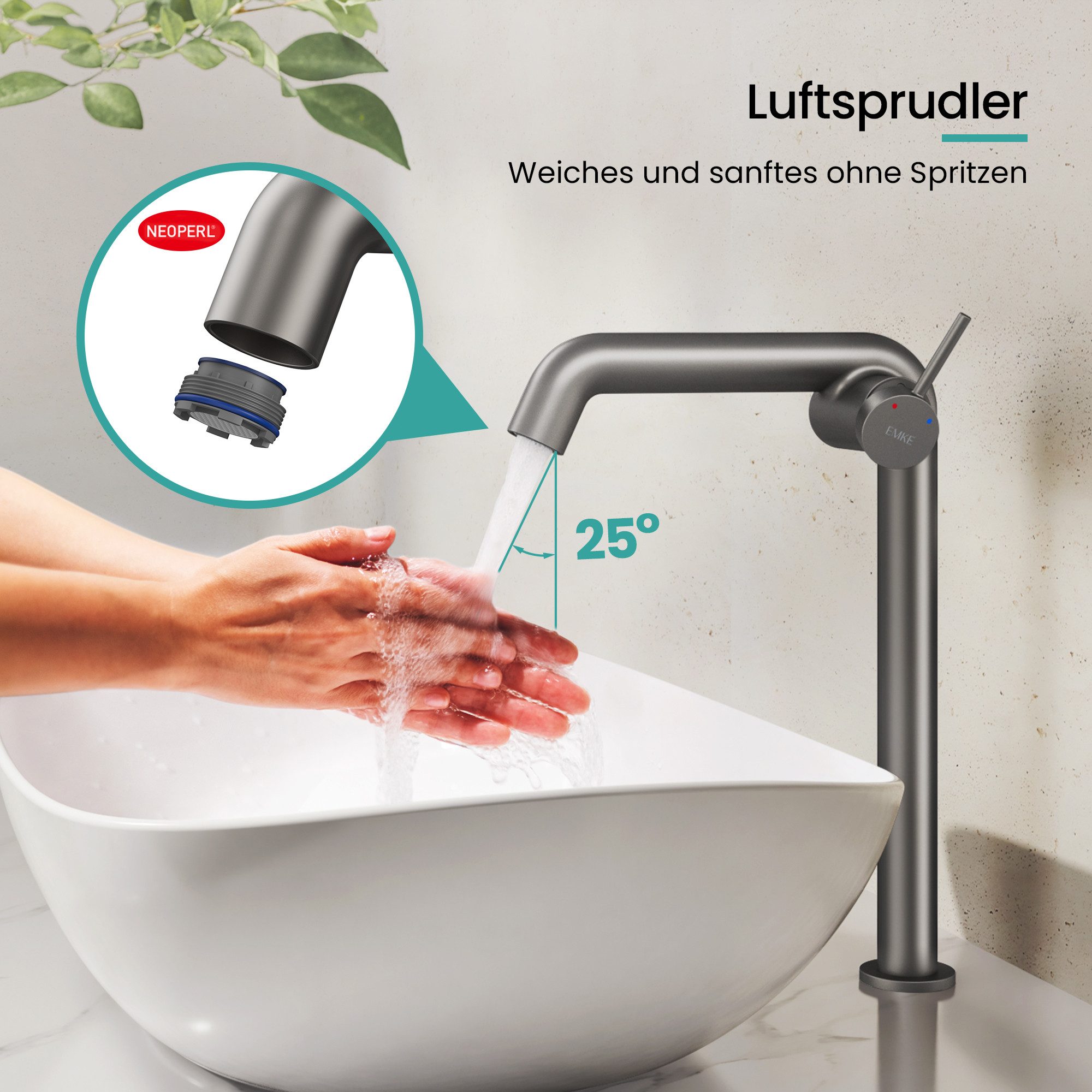 EMKE Waschtischarmatur Küchenarmatur Badezimmer Einhebelmischer Mischbatterien
