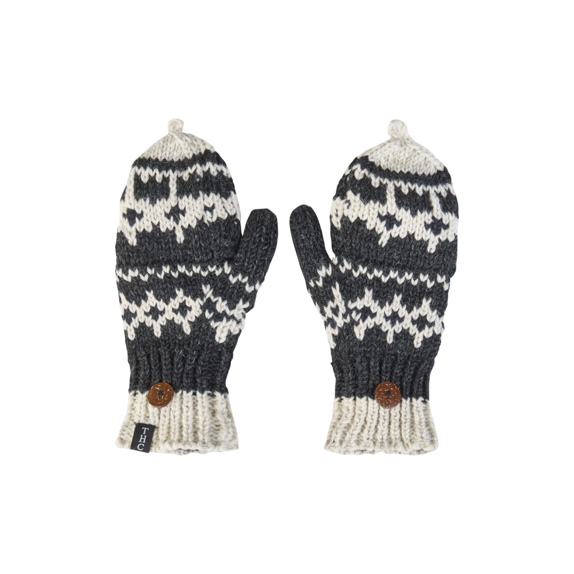 THC Natural Line Strickhandschuhe THC Klapphandschuhe 511 (1 Paar, 1-St., 1 Paar) abklappbare Fingerspitzen