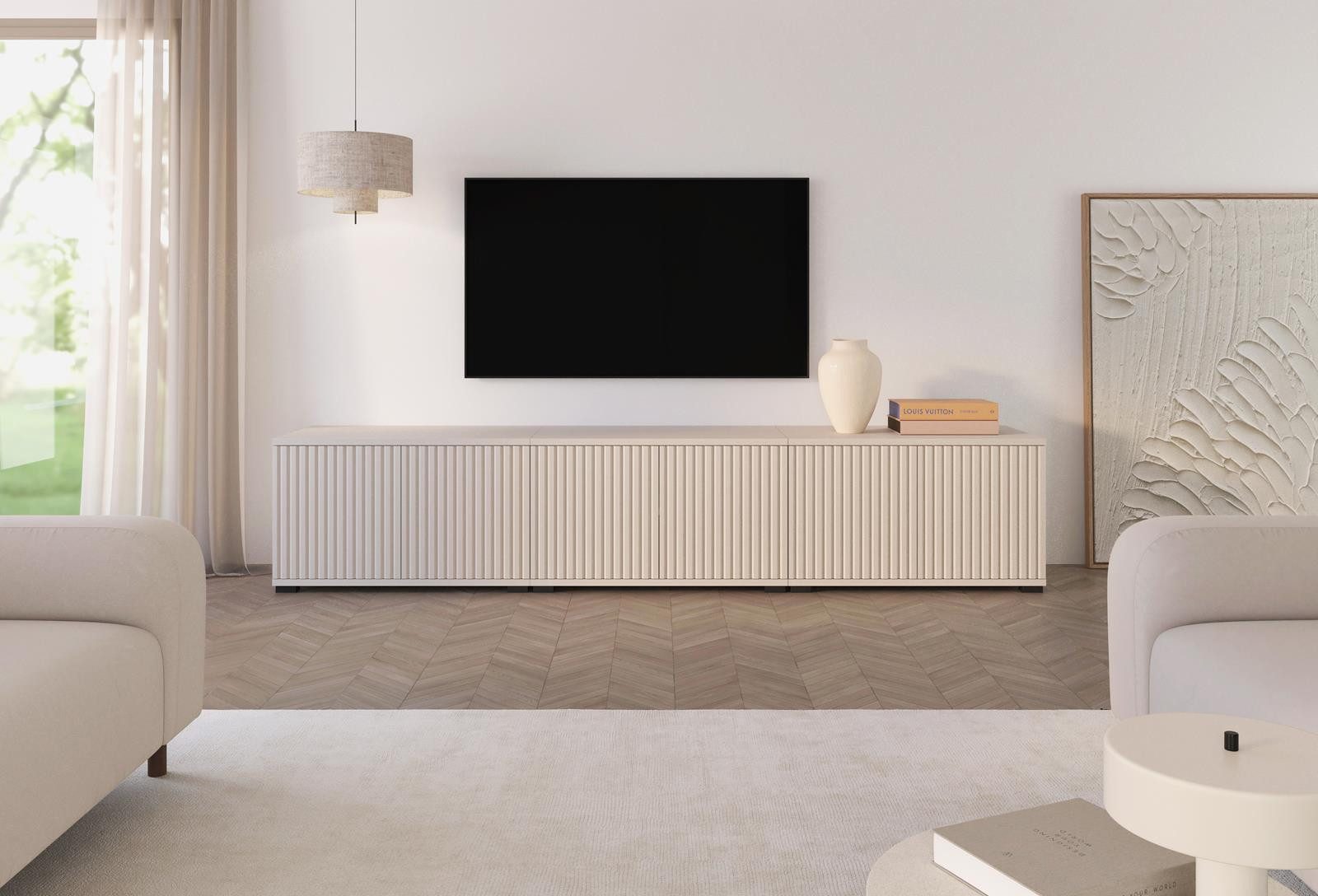 Compleo TV-Schrank 210cm breit, Modern Wohnzimmer, Lowboard elegant