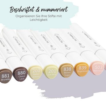 Colorya Permanentmarker Alcohol Markers Skin Tones 28 Farben + 1 Standmixer, (1-tlg)