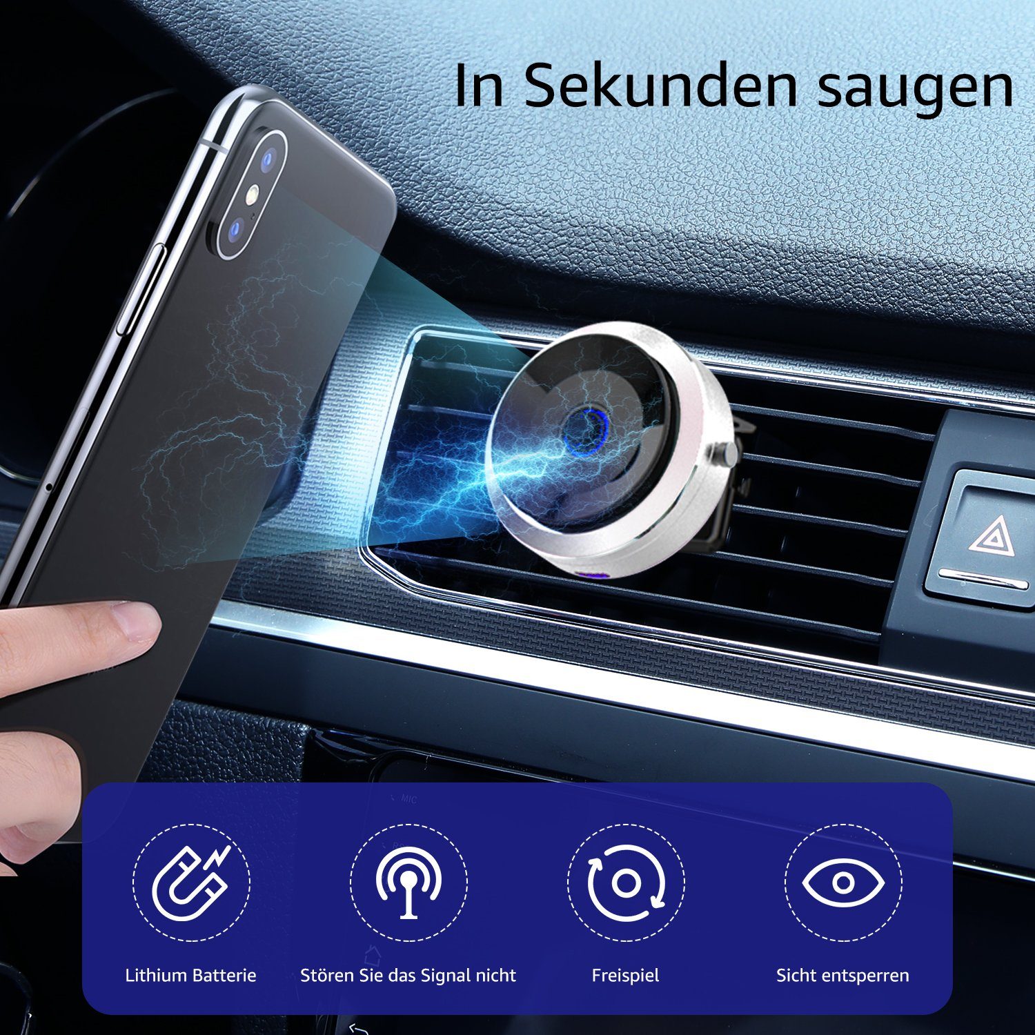 XDeer Handyhalterung Auto Magnet Kompatibel mit MagSafe Autohalterung  Handy-Halterung, (Magnet KFZ handyhalterung 3M Kleber für iPhone 14 13 12)