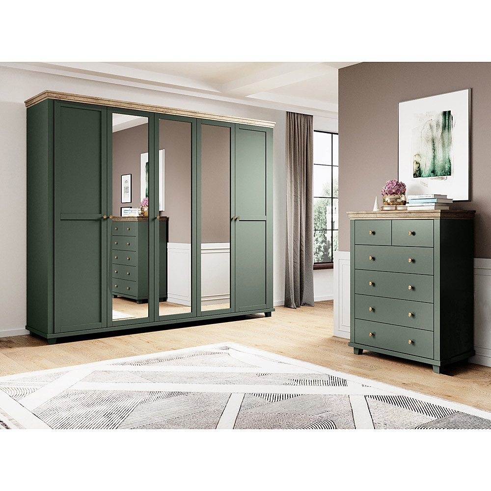 Lomadox Schlafzimmer-Set EPSOM-83, (Spar-Set, 2-tlg), grün günstig online kaufen
