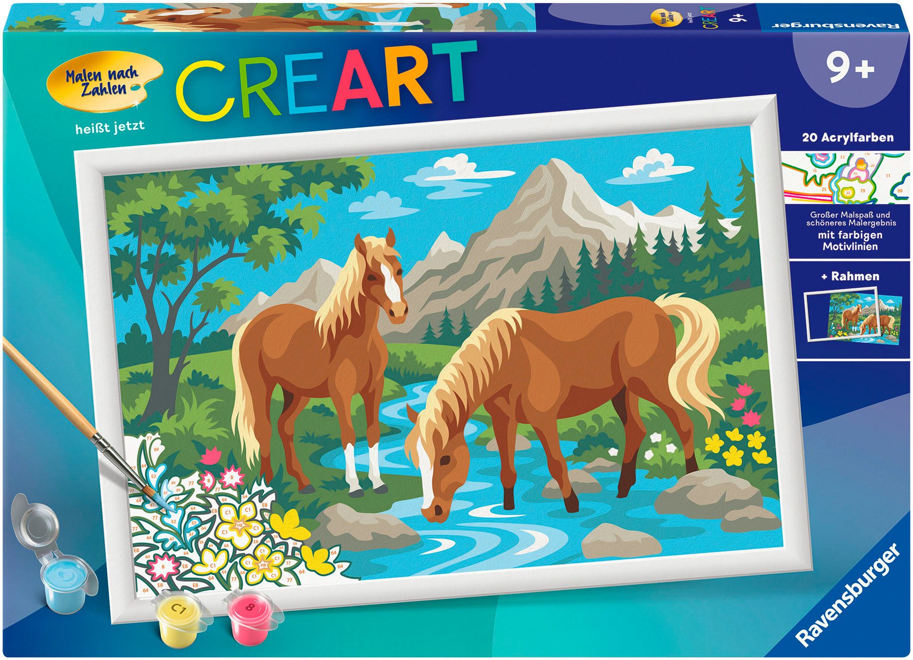 Ravensburger Malen nach Zahlen CreArt, Pferde im Wasser, Made in Europe