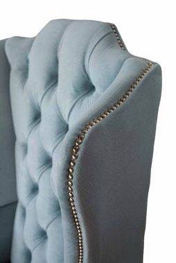 JVmoebel Ohrensessel Babyblauer Ohrensessel Sessel Design Polster Sofa Couch Chesterfield (Ohrensessel), Made In Europe