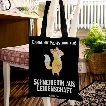 Mr. & Mrs. Panda Tragetasche Schneiderin Leidenschaft - Schwarz - Geschenk, Jutebeutel, Jubiläum, (1-tlg), Modisches Design