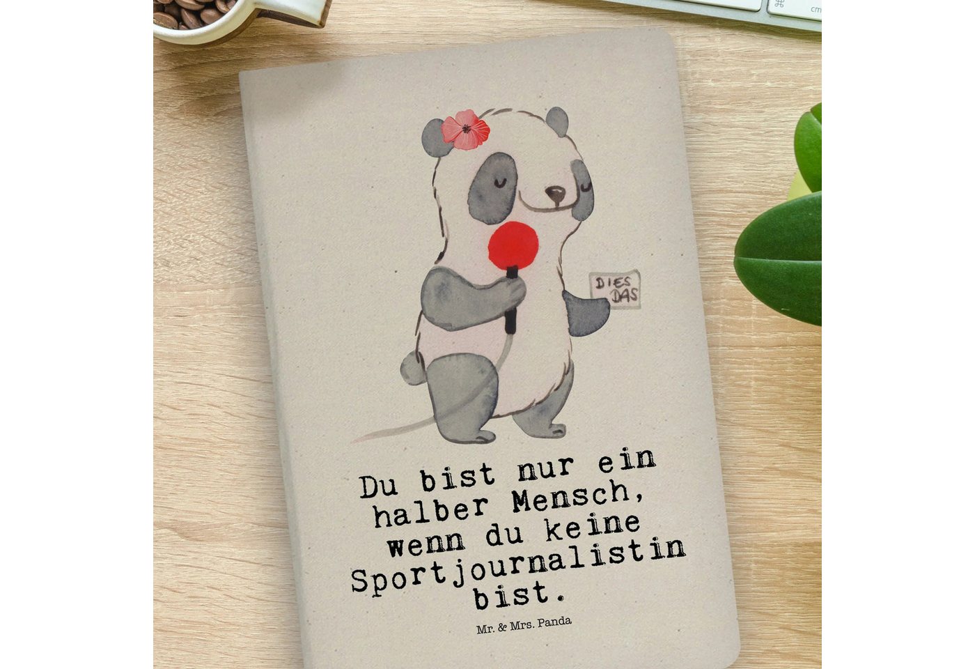 Thumbnail - Mr. & Mrs. Panda Notizbuch Sportjournalistin Herz - Transparent - Geschenk, DIN A4 Notizbuch Kre Mr. & Mrs. Panda, Bezau...