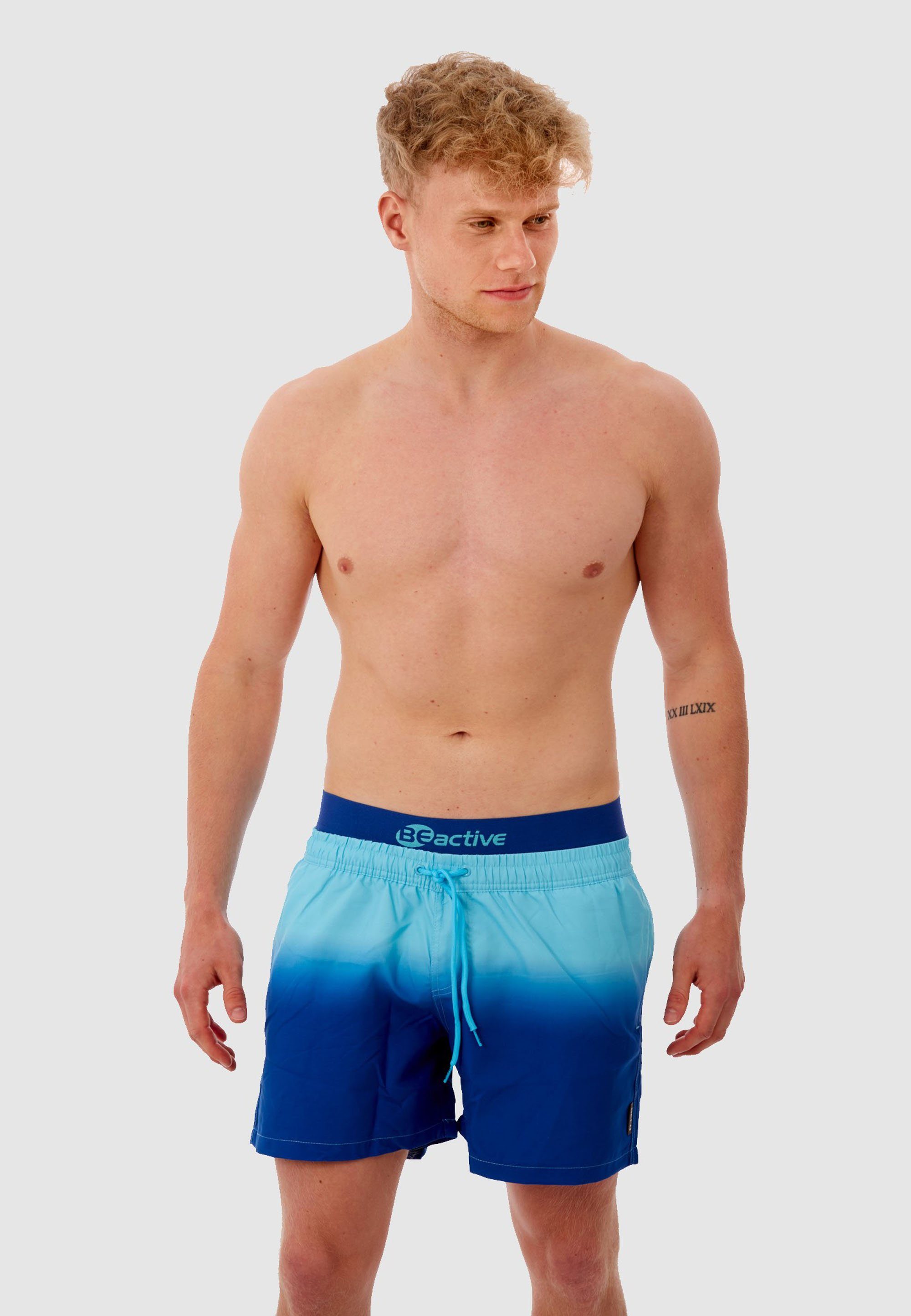 Beco Beermann Badehose BEactive Swim mit Farbverlauf Shorts hellblau, dunkelblau coolem (1-St)