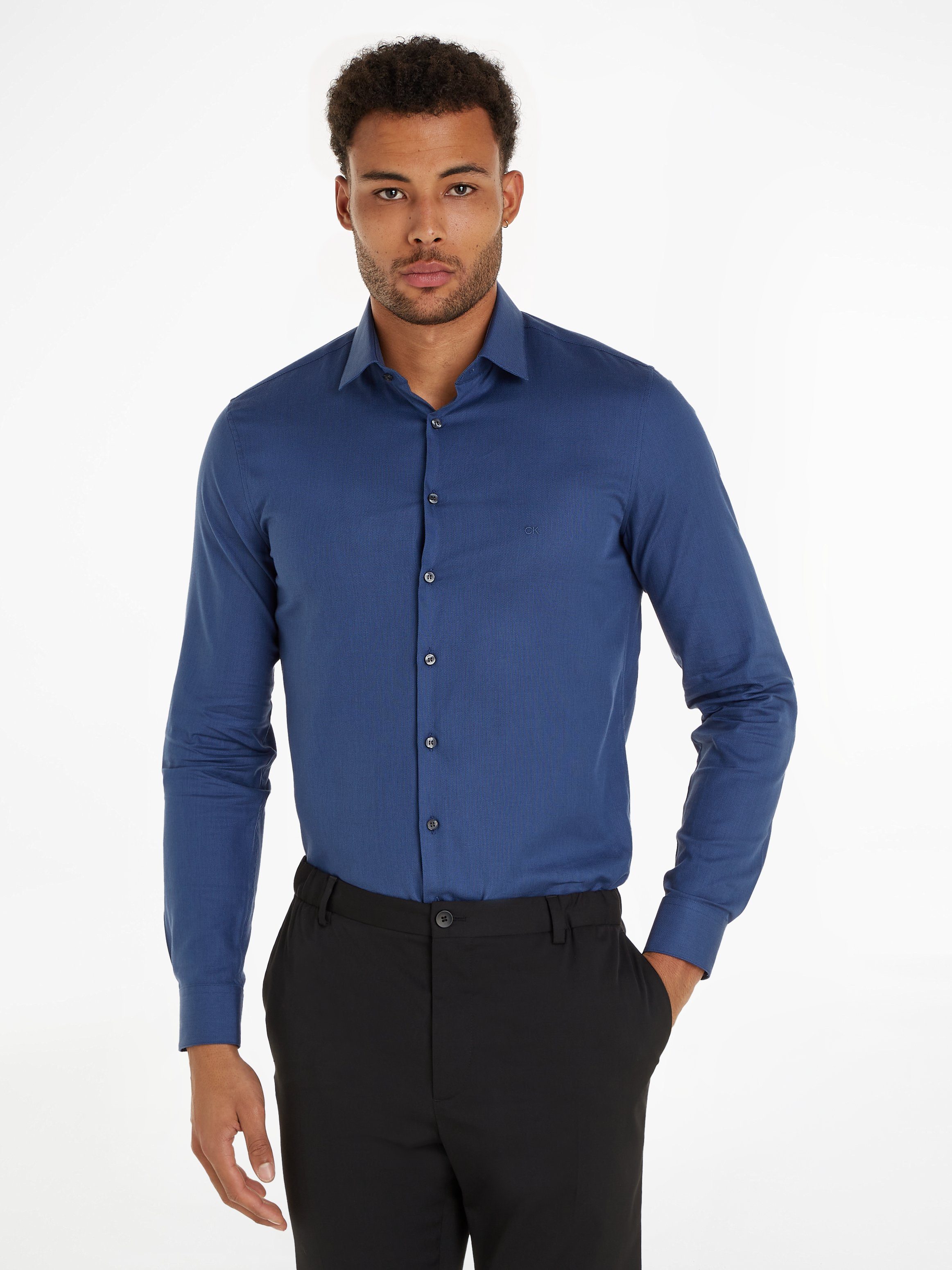 Calvin Klein Kurzarmhemd TONAL STRUCTURE SLIM SHIRT