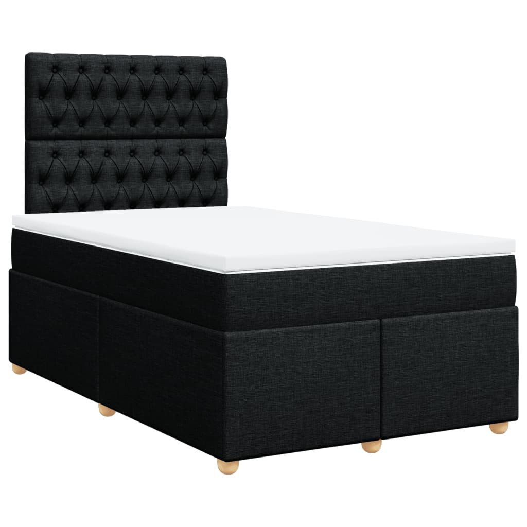 Bett Boxspringbett mit Matratze Schwarz 120x190 cm Stoff