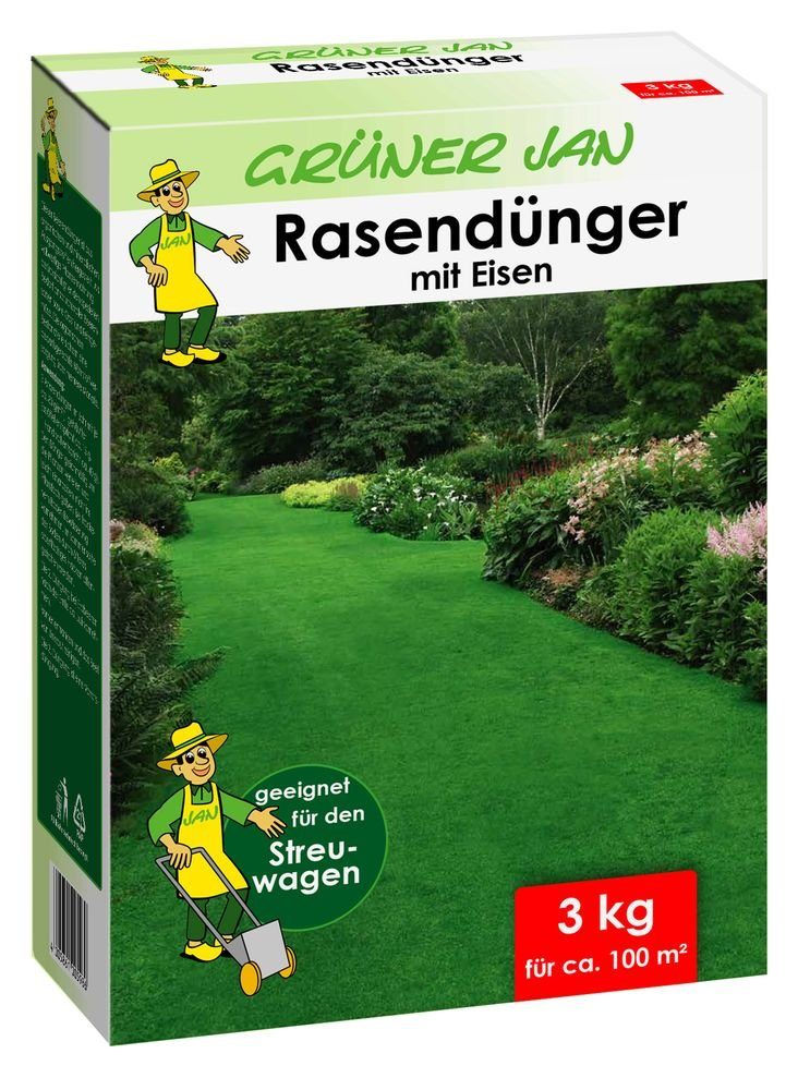 BURI Pflanzendünger Grüner Jan Rasendünger für ca. 100m²