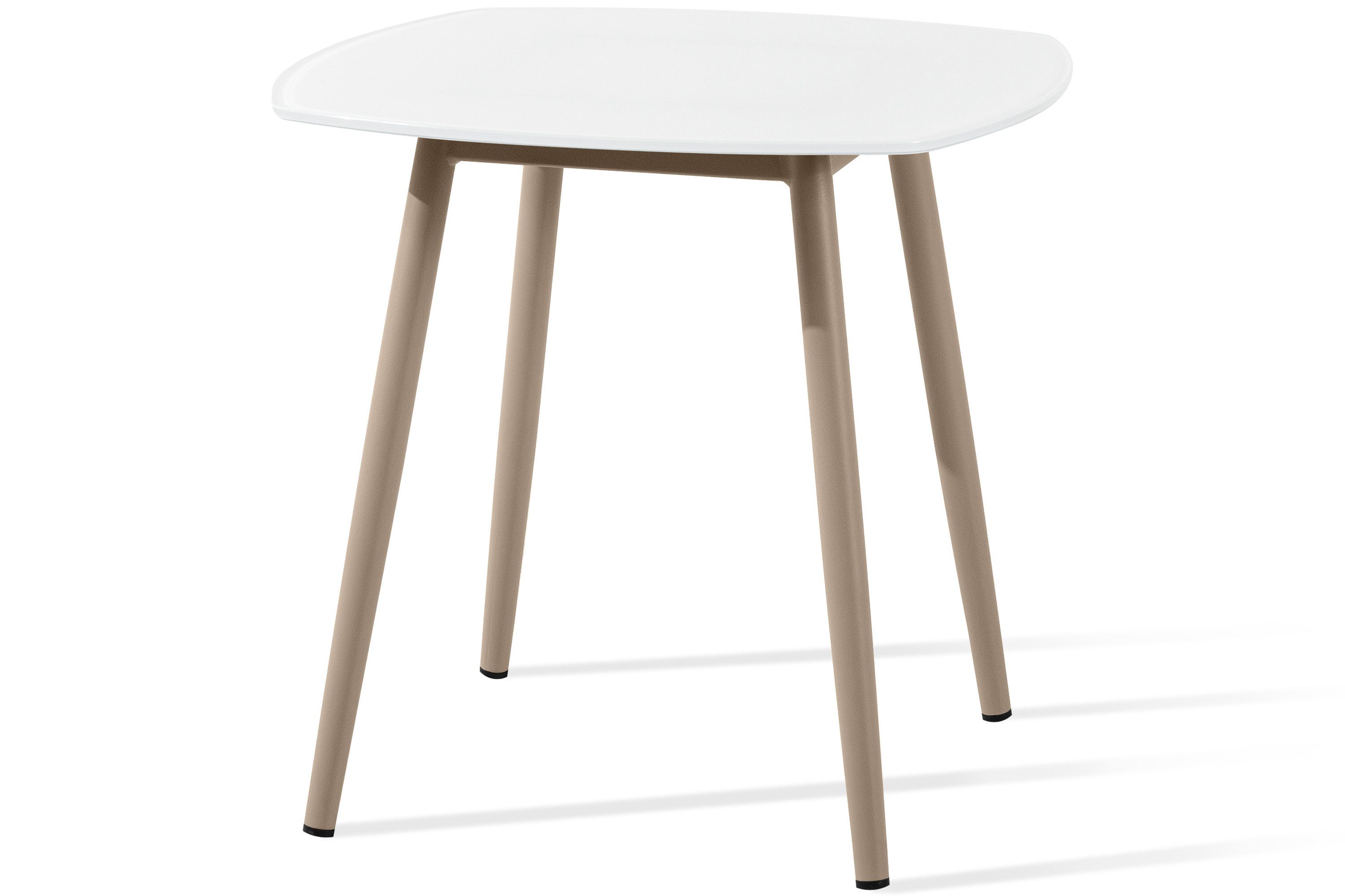 KONSIMO® Gartentisch SOLIS Balkontisch, Stahlgestell, hergestellt in der EU, Tischplatte aus gehärtetem Glas, Modern, pflegeleicht