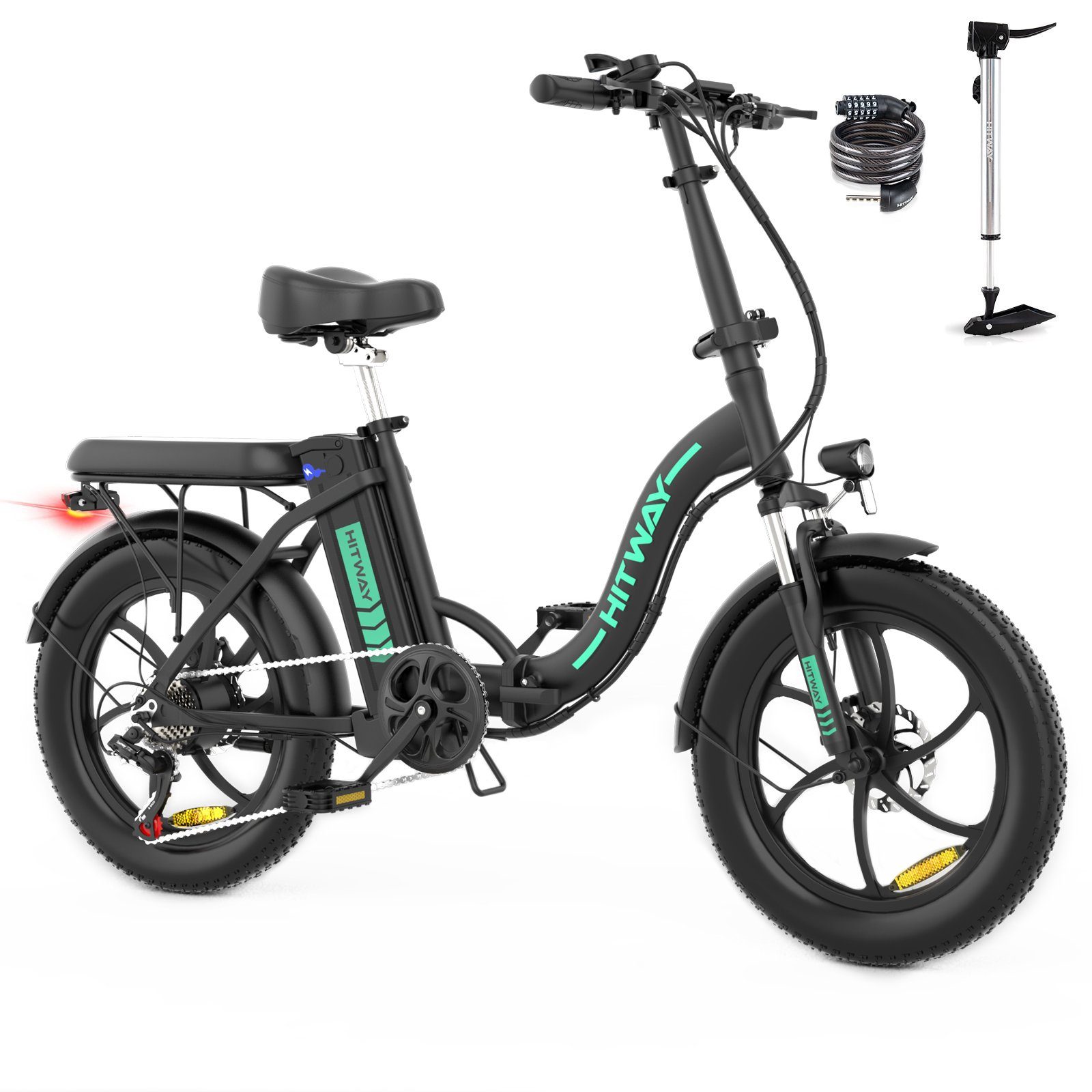 HITWAY E-Bike, Elektrofahrrad klapprad E-Bike FatReifen 20" 36V/11Ah