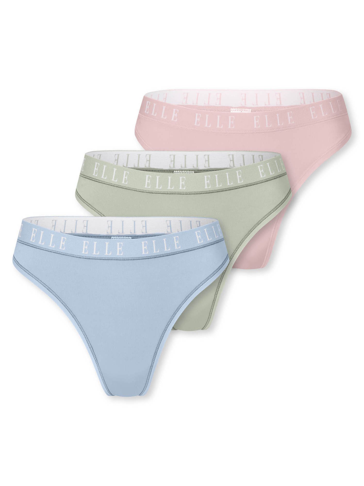 Elle Tanga Thong - ELLE LOGO (3-St) unterhose unterwäsche tanga