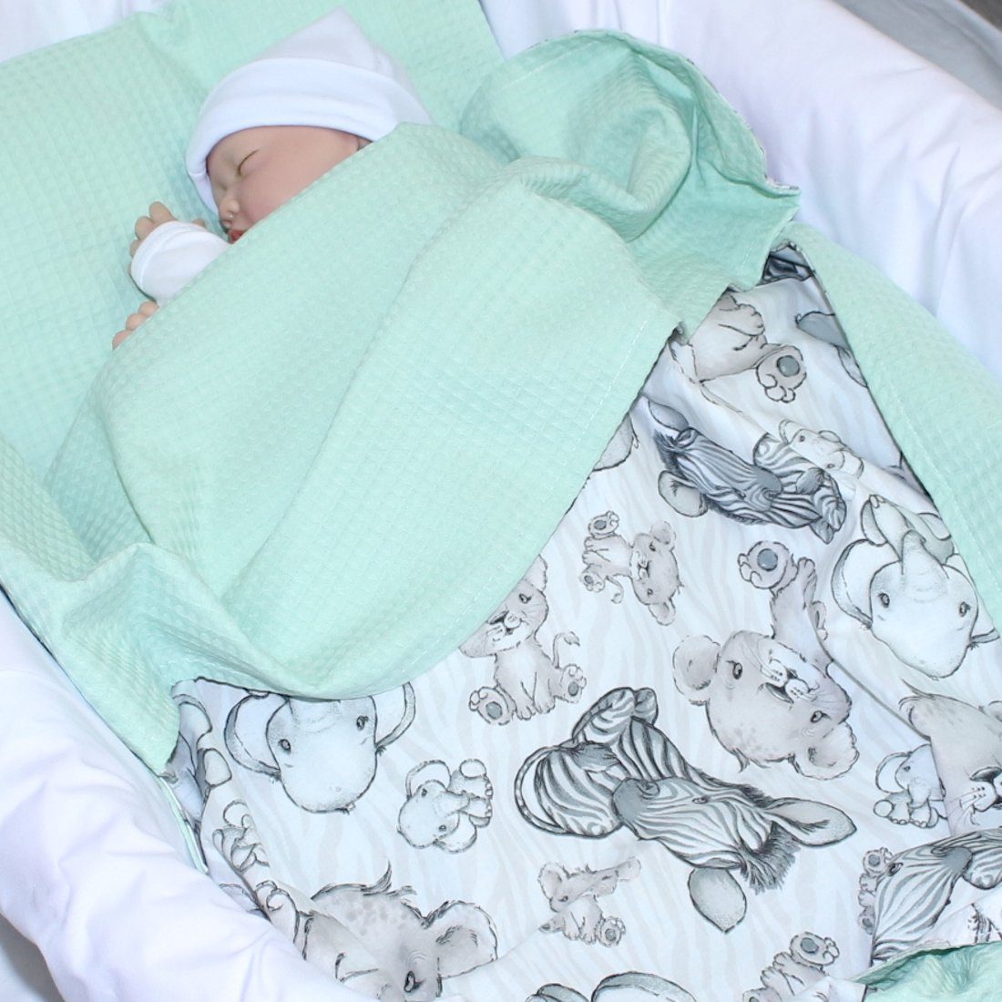 Babydecke Babydecke Waffelpiqué Baumwolle Kuscheldecke Kinderwagendecke, günstig online kaufen