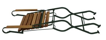 DEGAMO Garten-Essgruppe PASSAU, (3-tlg), (2x Sessel, 1x Tisch 77cm rund), Gestell grün + Robinie, klappbar