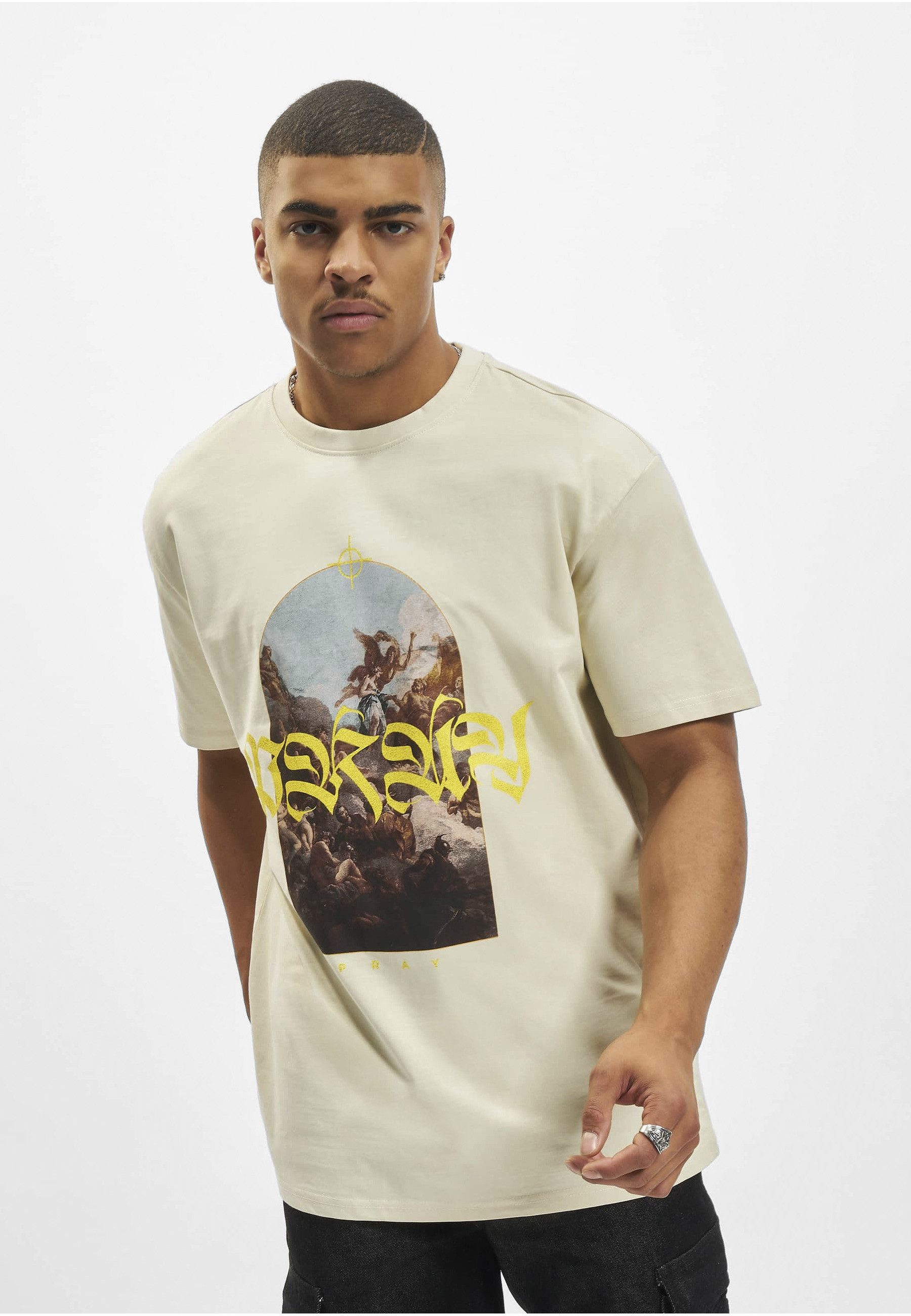 Upscale by Mister Tee Kurzarmshirt Upscale by Mister Tee Herren Pray Painting Oversize Tee (1-tlg)