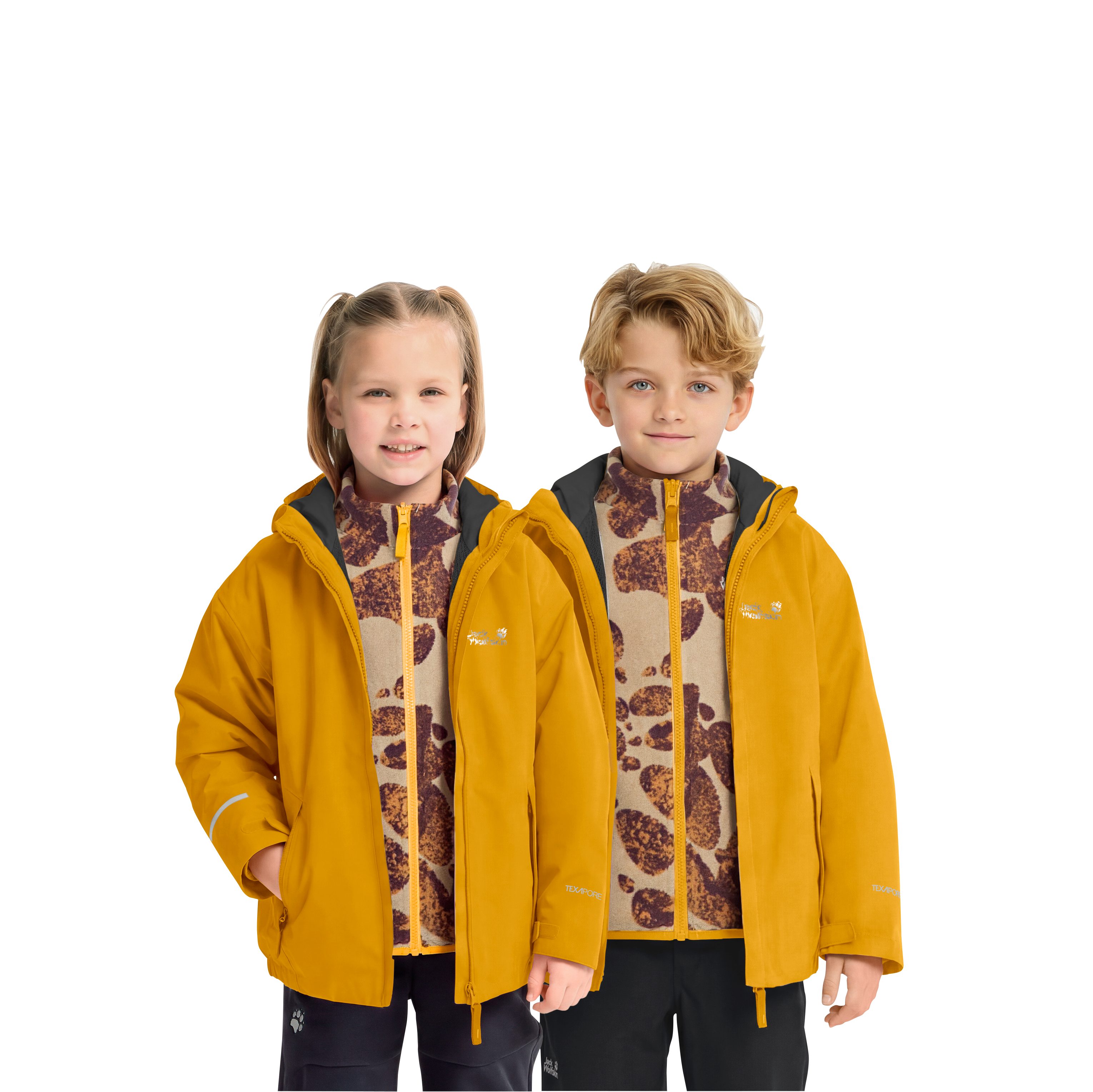 Jack Wolfskin 3-in-1-Funktionsjacke ICELAND 3IN1 PRINT JKT K mit Entendaune und Federn, aus Polyester, 3-in-1-Funktionsjacke