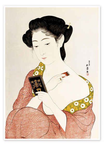 Posterlounge Poster Goyo Hashiguchi, Eine Frau in Unterwäsche, Orientalisches Flair Malerei