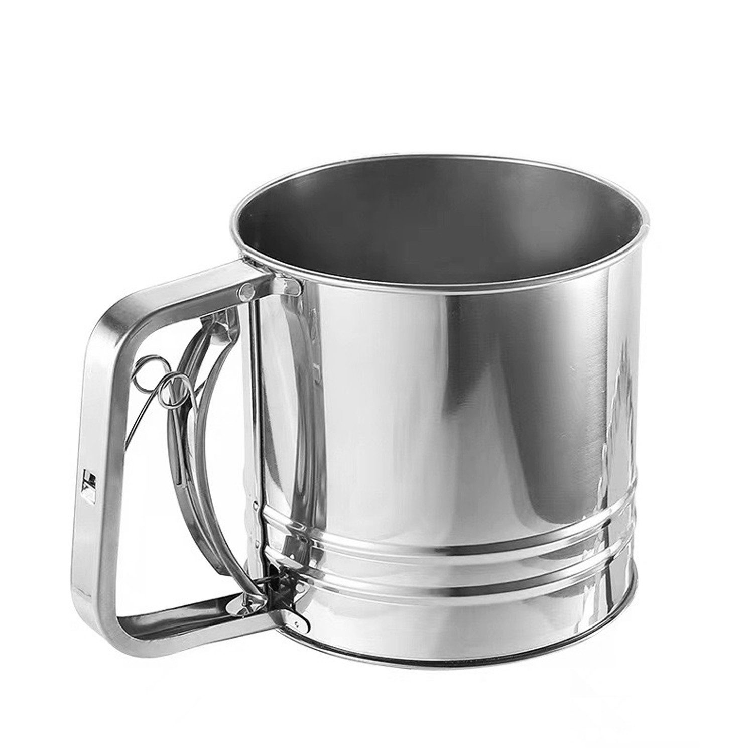 OSTWOLKE Küchensieb Mehlsieb Backsieb Einhandsieb Puderzuckersieb Edelstahl silber, (1-St)