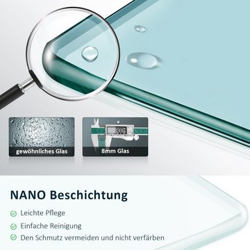 SONNI Walk-in-Dusche Walk in Duschwand Duschabtrennung, 8mm Einscheibensicherheitsglas mit Nano Beschichtung, 8mm Einscheibensicherheitsglas, mit Nano Beschichtung, mit Stabilisator