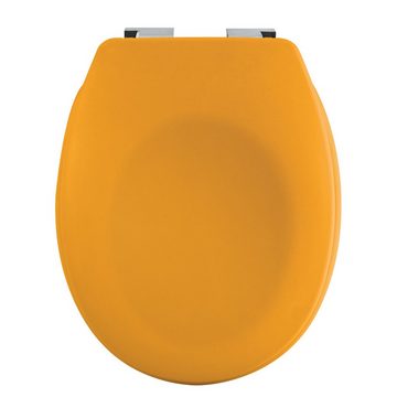spirella WC-Sitz NEELA, Premium Toilettendeckel aus leichtem Duroplast Kunststoff, hohe Stabilität, langlebig, bruchsicher, Soft Close Absenkautomatik, oval, neue Trendfarben in angesagter matt Optik, gelb