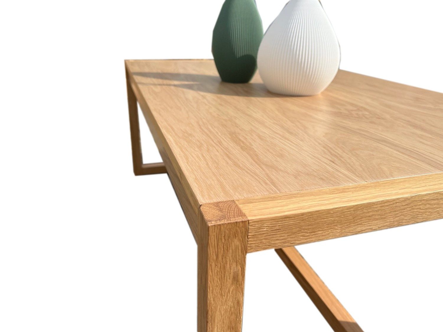 Natur24 Couchtisch Couchtisch Oslo 110x70x45cm Teilmassiv Eiche – Bild 3 von 4