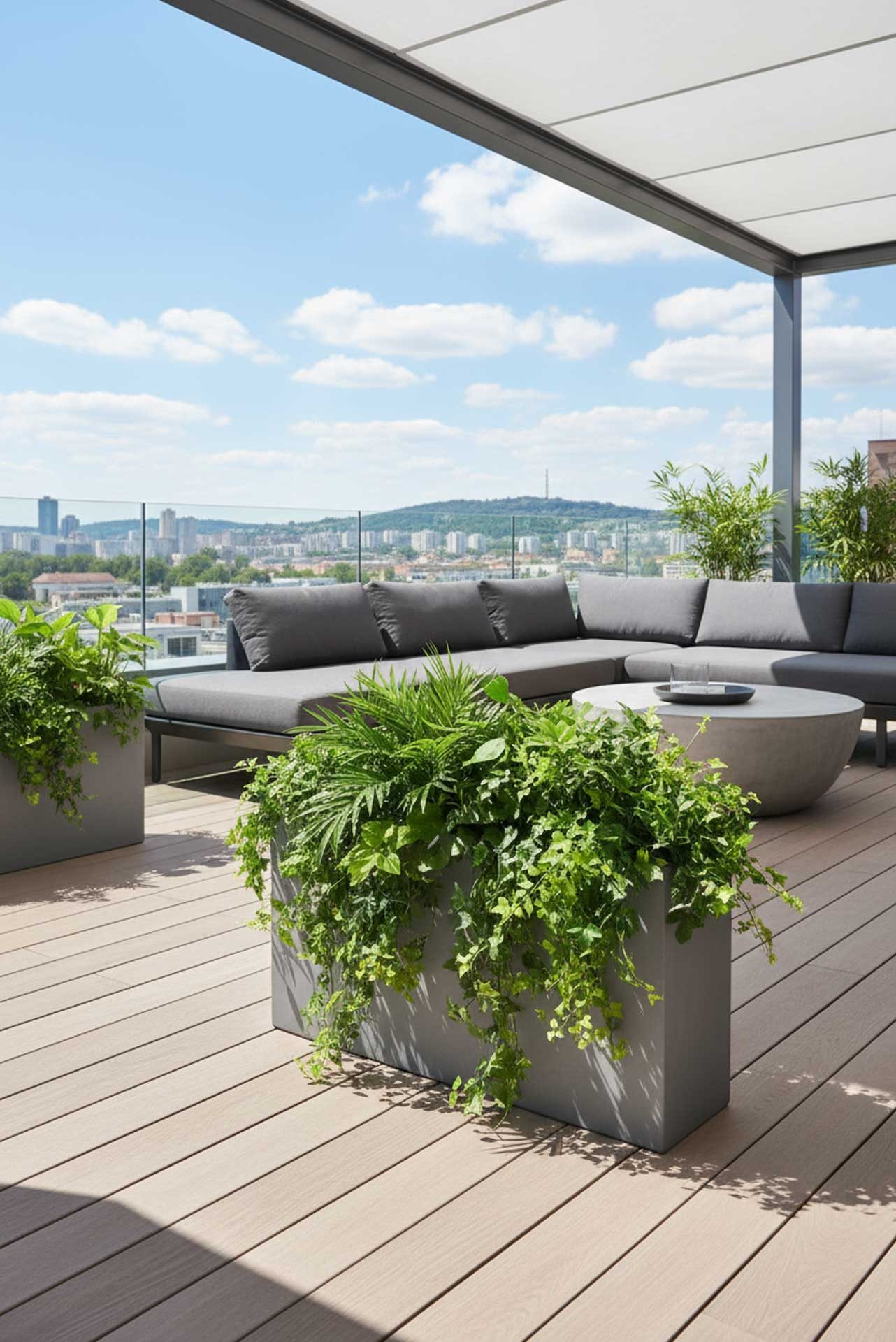 VIVANNO Pflanzkübel Fiberglas ELEMENTO SLIM Kasten - Betongrau Matt (1 St), 90x20x50 cm