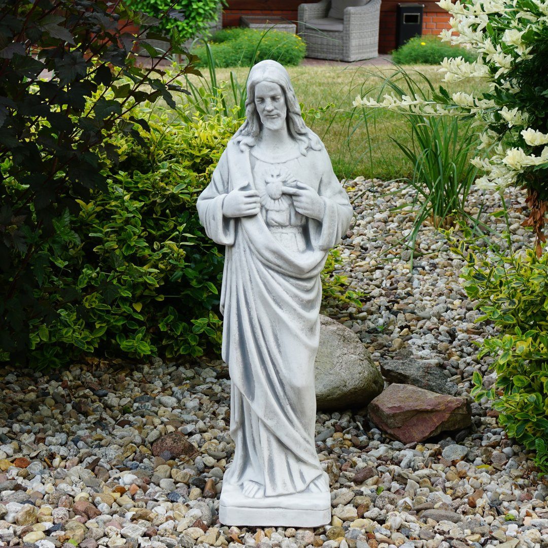 gartendekoparadies.de Gartenfigur Jesus Christus Statue Steinfigur Steinguss 80 cm 35 kg, Frostsicher