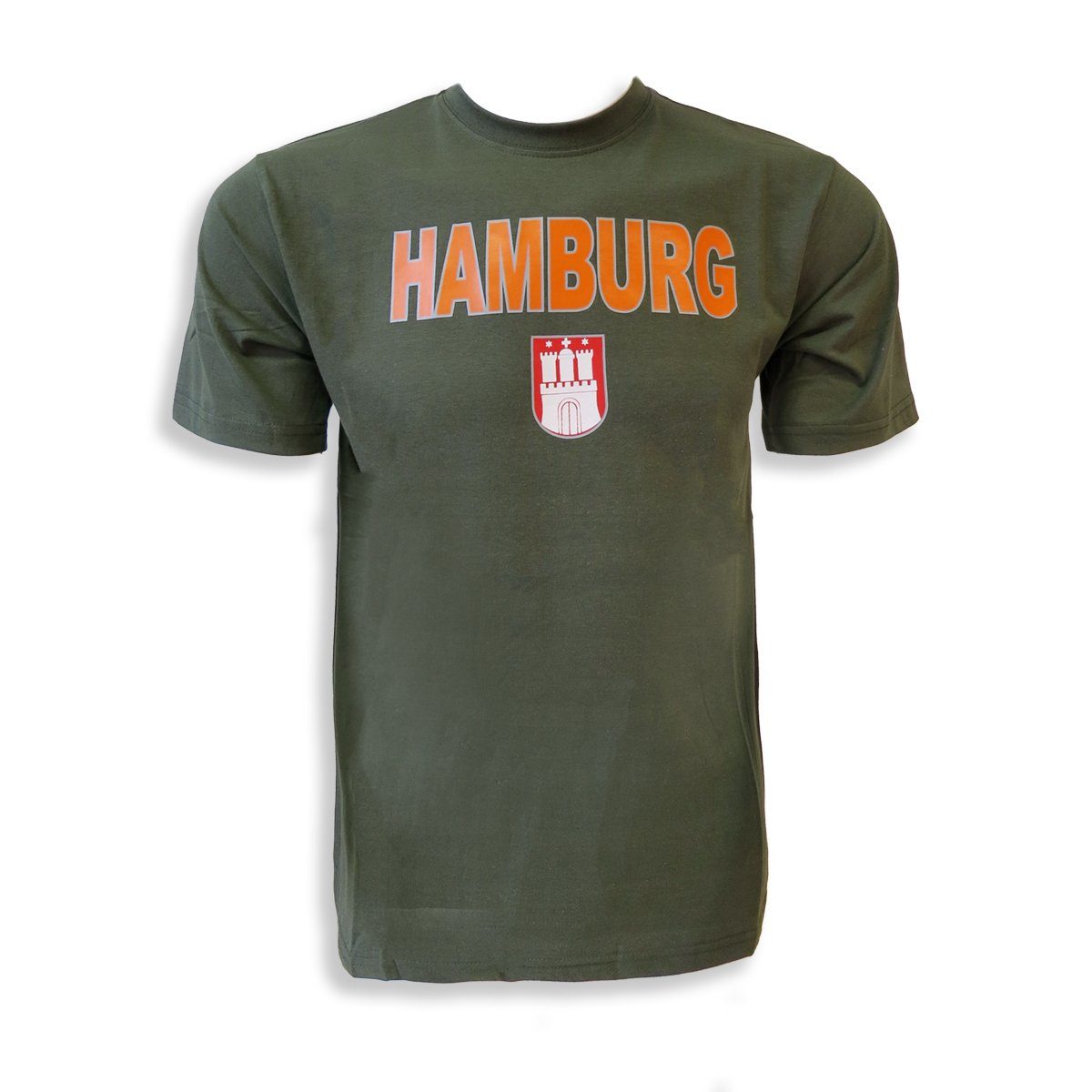 Sonia Originelli T-Shirt T-Shirt Herren "Hamburg Classic" Wappen Baumwolle gruen