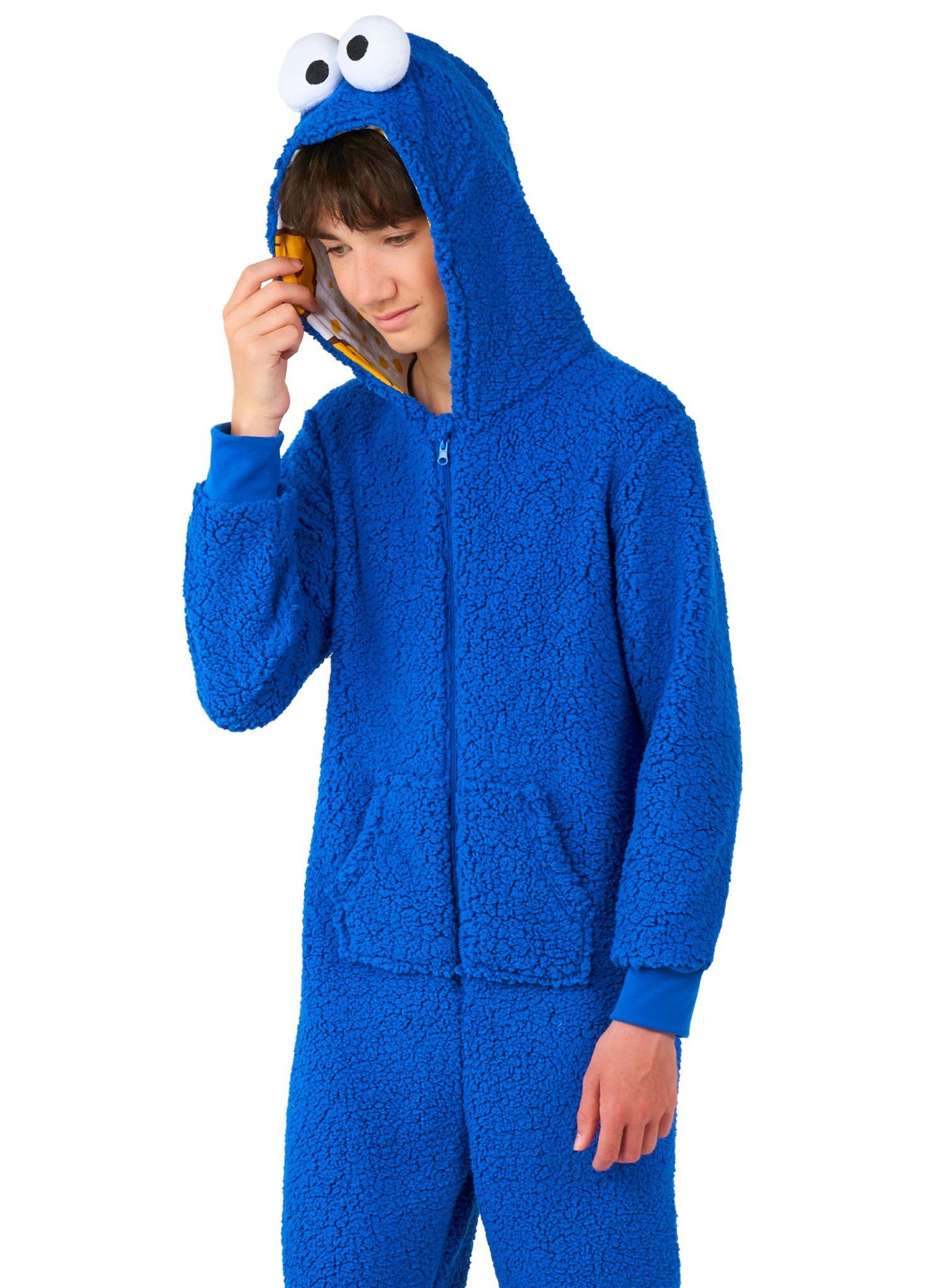 Opposuits Kostüm Krümelmonster Onesie für Kinder, Megagemütlicher Einteiler - offizielles Sesamstraßen-Kostüm!