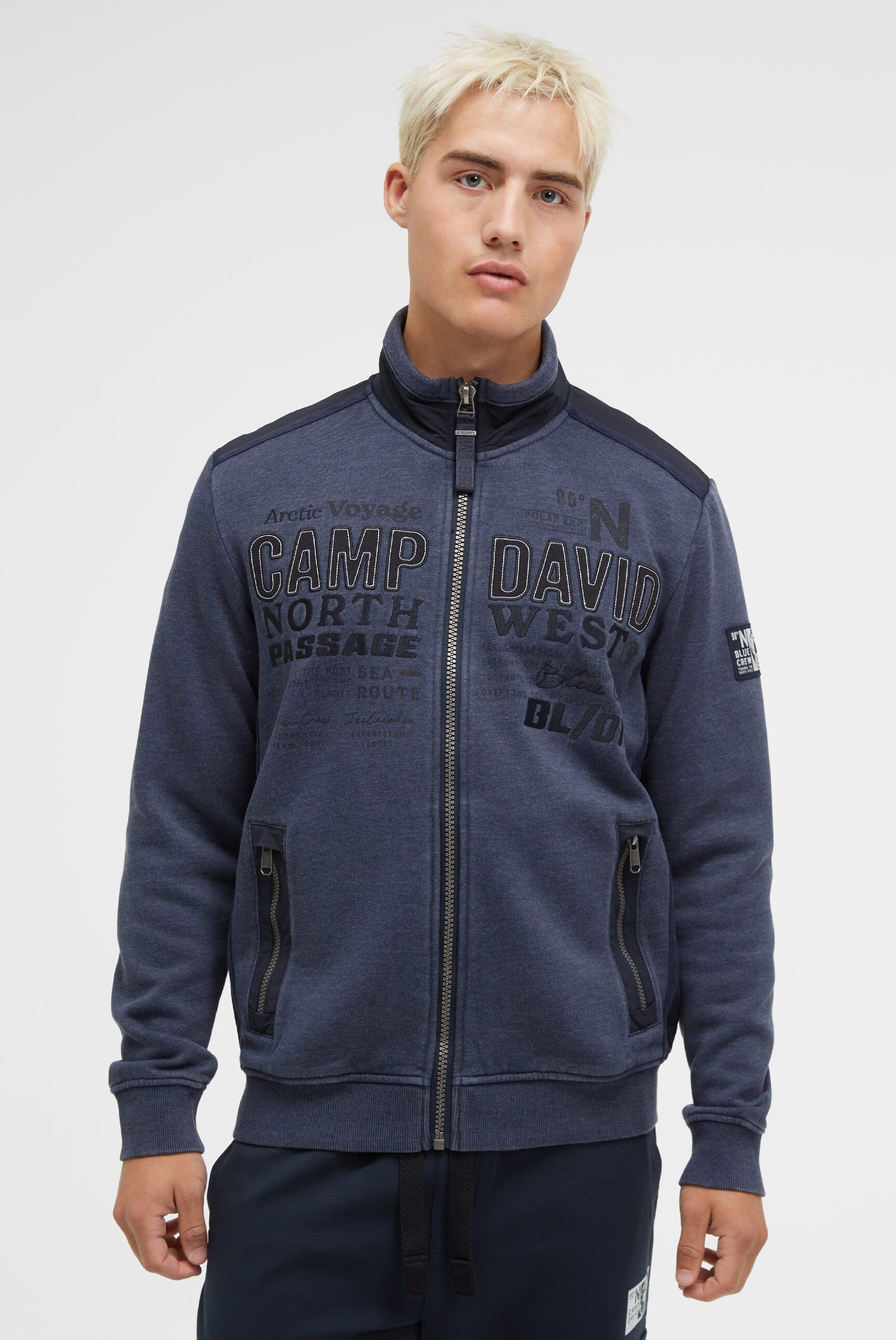 CAMP DAVID Sweatjacke mit Reißverschlusstaschen