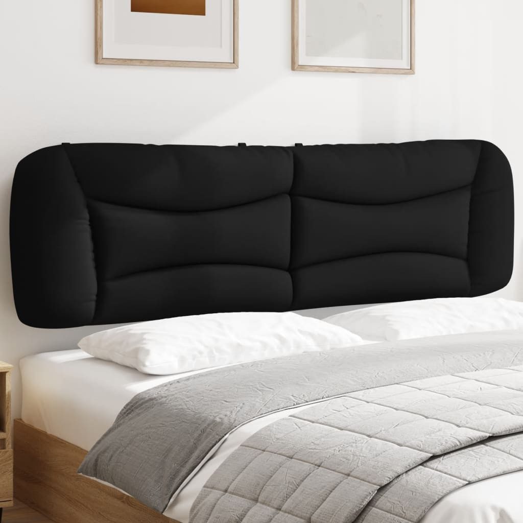vidaXL Bett Kopfteil-Kissen "Hvar" Schwarz 180 cm Stoff (1-tlg)