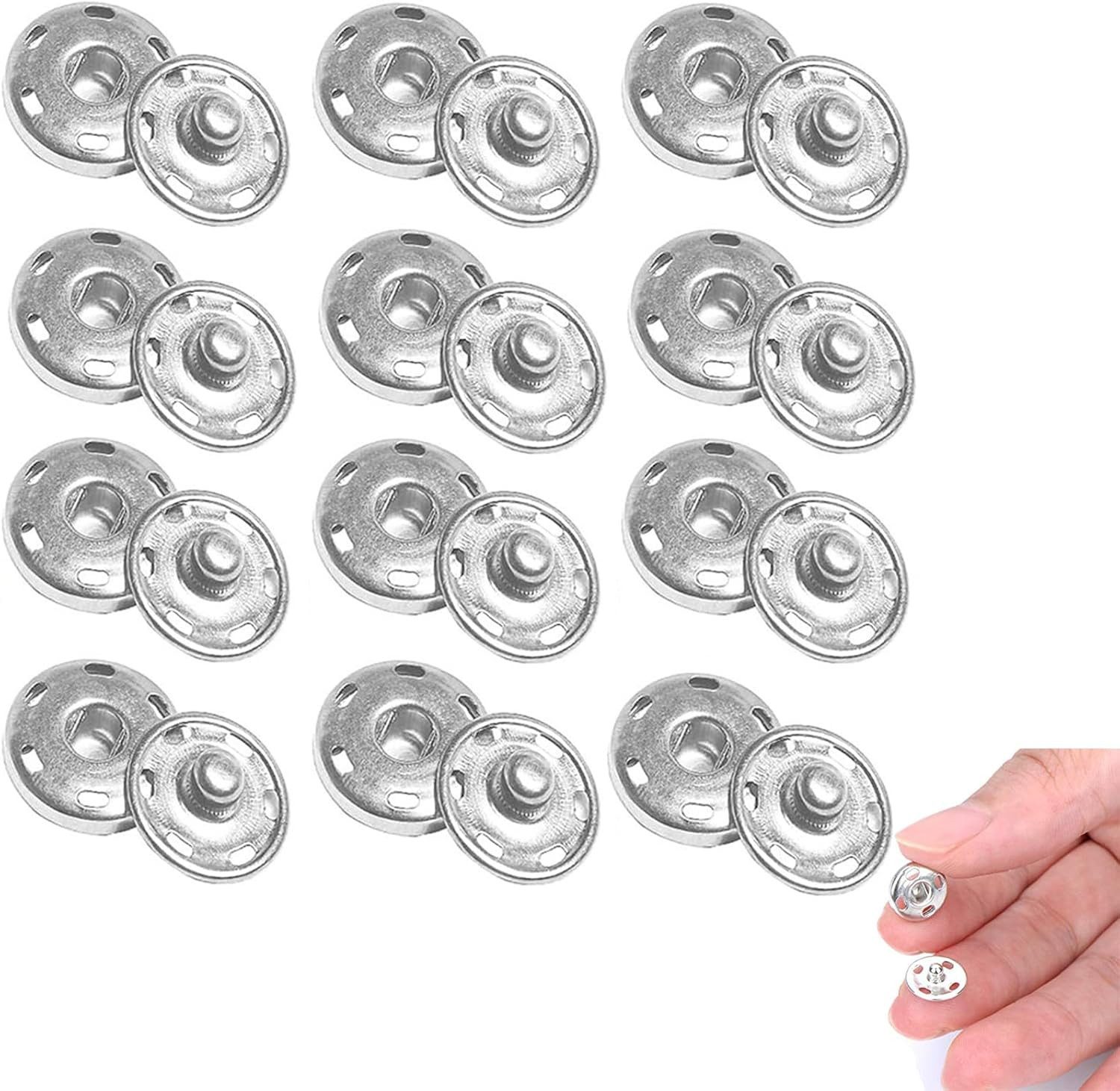 Druckknopf 12 Sätze 21mm Metall-Druckknöpfe für Kleidung, Handtasche, DIY