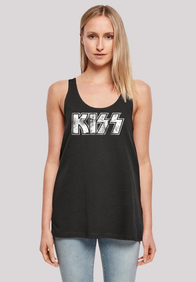 F4NT4STIC T-Shirt Kiss Rock Band Vintage Logo Premium Qualität, Musik, By  Rock Off, Doppelt genähter Saum und modisch lang geschnitten