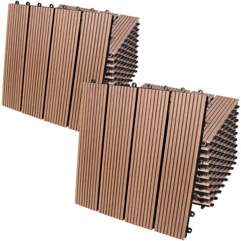 Casaria Holzfliesen 22x Klassik Terracotta, Terrassenfliesen günstig online kaufen