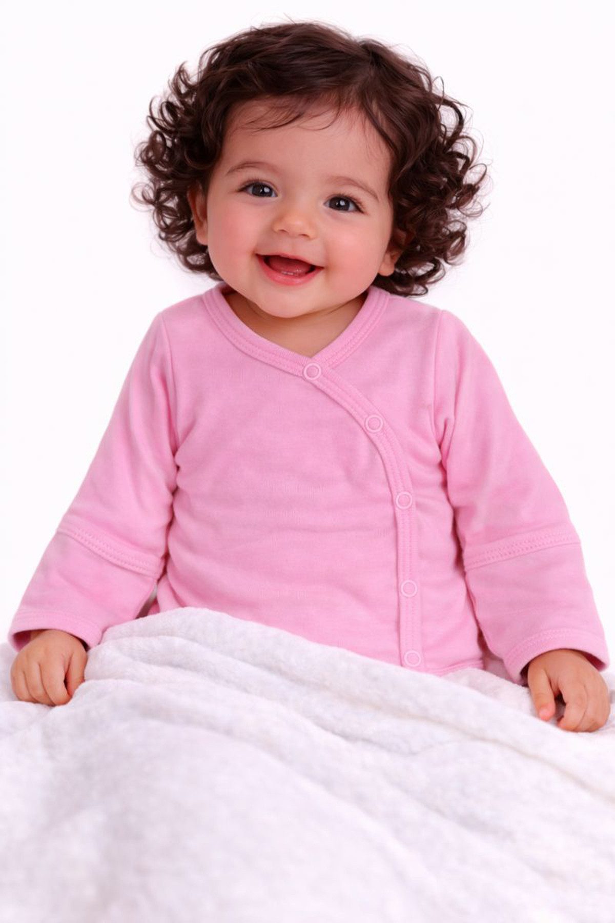 Body Wickelbody mit Kratzschutz Baby Langarmbody in Rosa