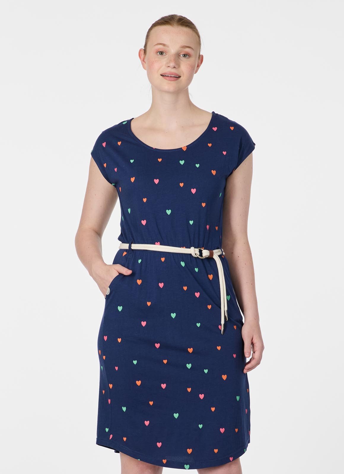 Ragwear Sommerkleid LILITHE PRINT (2-tlg) Baumwoll-Modal-Mix mit Eingrifftaschen und Gürtel