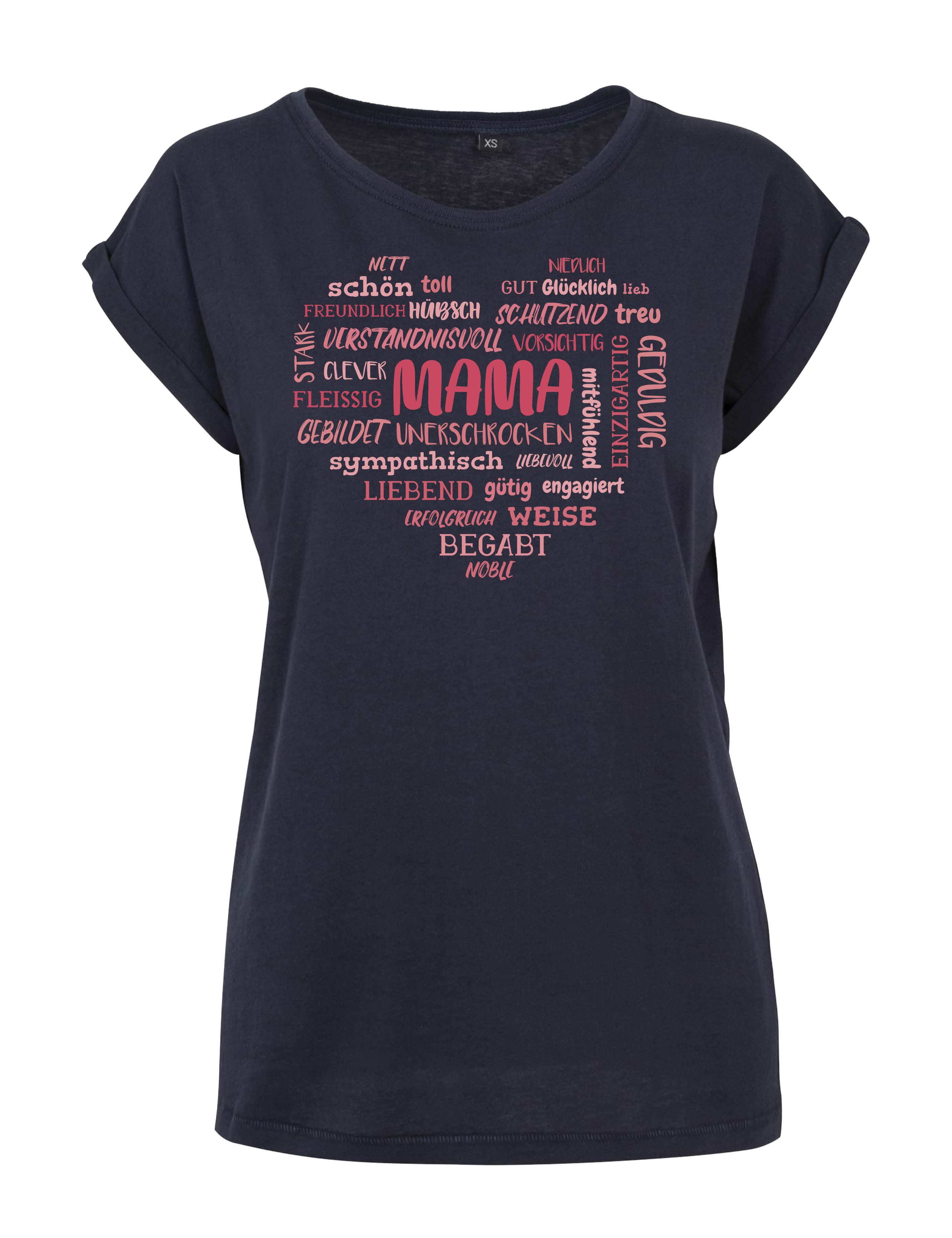 Print-Shirt Mama Herz Damen T-Shirt Statement Geschenk für Frauen zum Muttertag