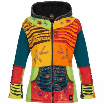 RennerXXL Fleecejacke Ankerglut Nepalliebe Damen Patchwork Jacke - handarbeit