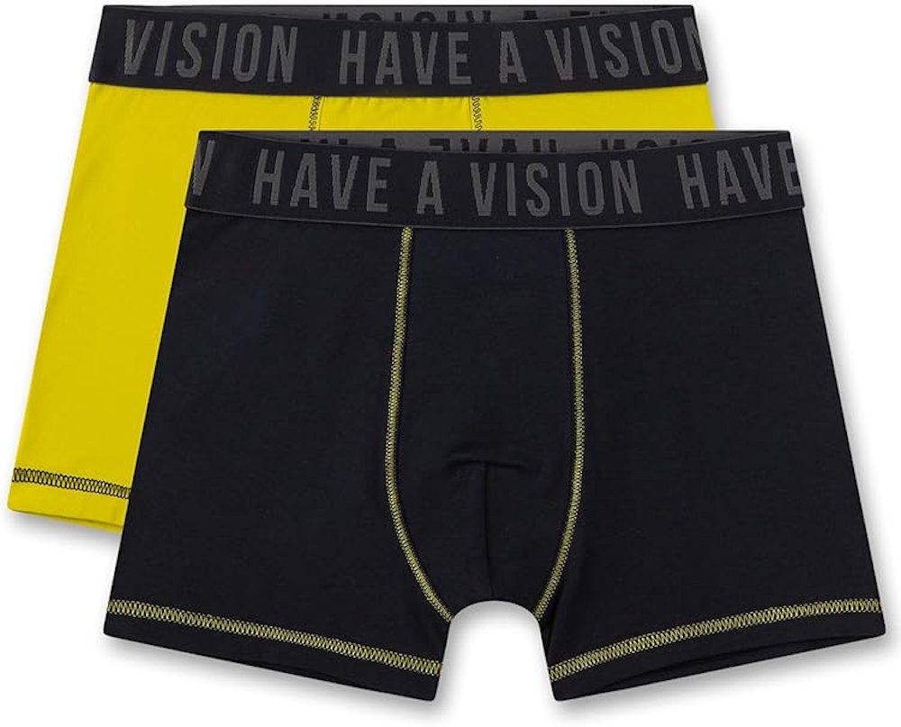 Sanetta Slip Sanetta Jungen 2er Pack Unterhosen Boxershorts VISION dunkelblau gelb (Doppelpack, 1-St)