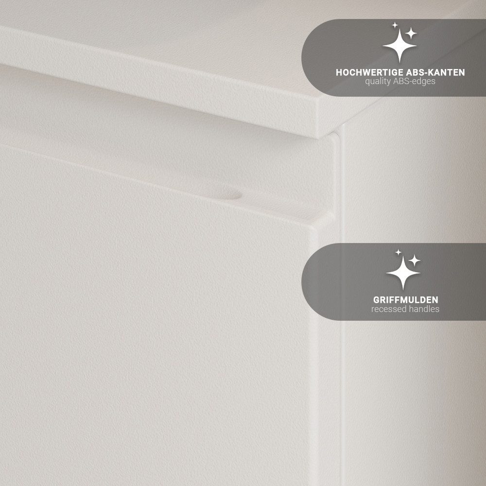 Lomadox Waschbeckenschrank SALO-01 kaschmir matt 80 cm breit Metallfüße mod günstig online kaufen