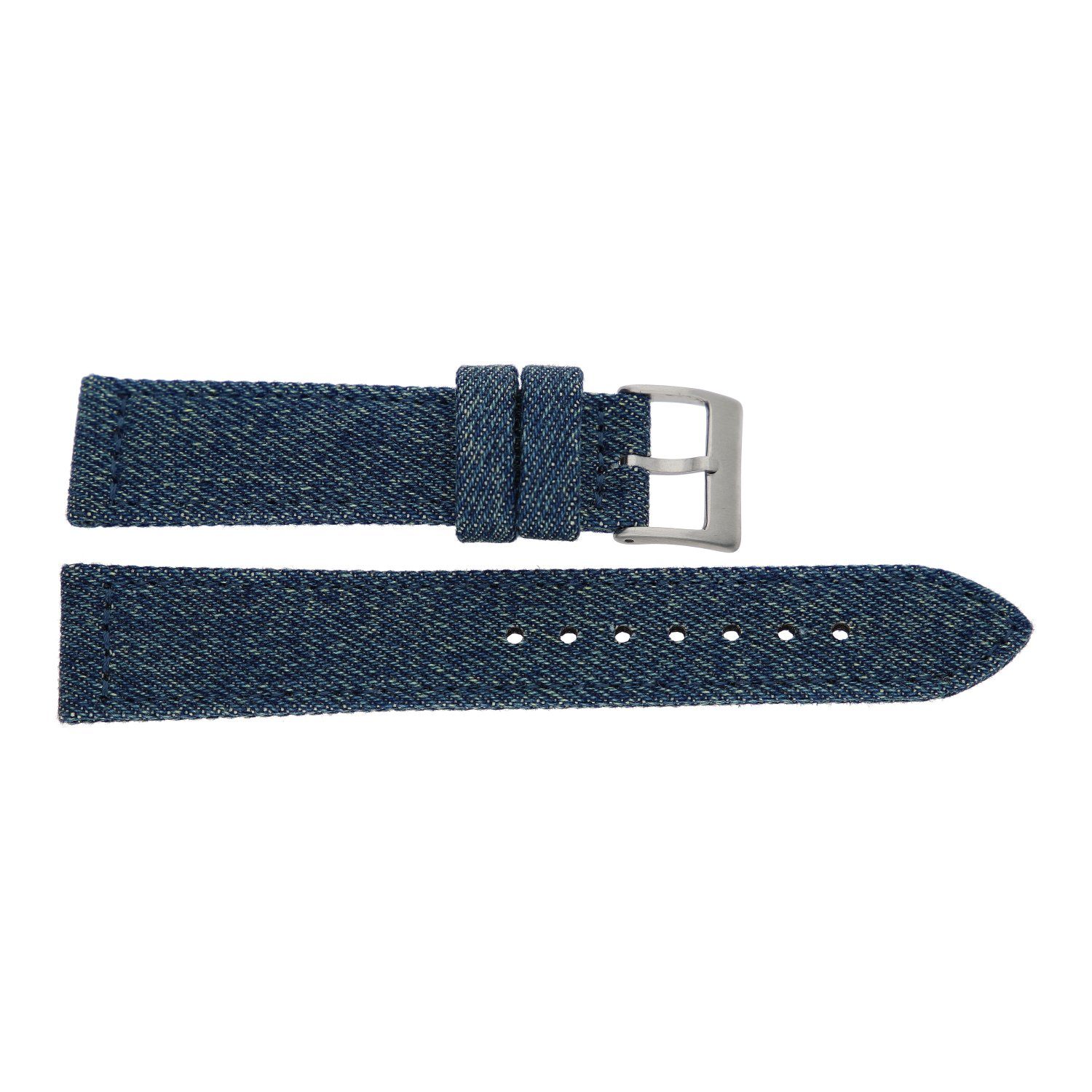 JuwelmaLux Uhrenarmband JuwelmaLux Uhrenarmband JeansoptikTextil Edelstahl JL38-10-0248 22 mm